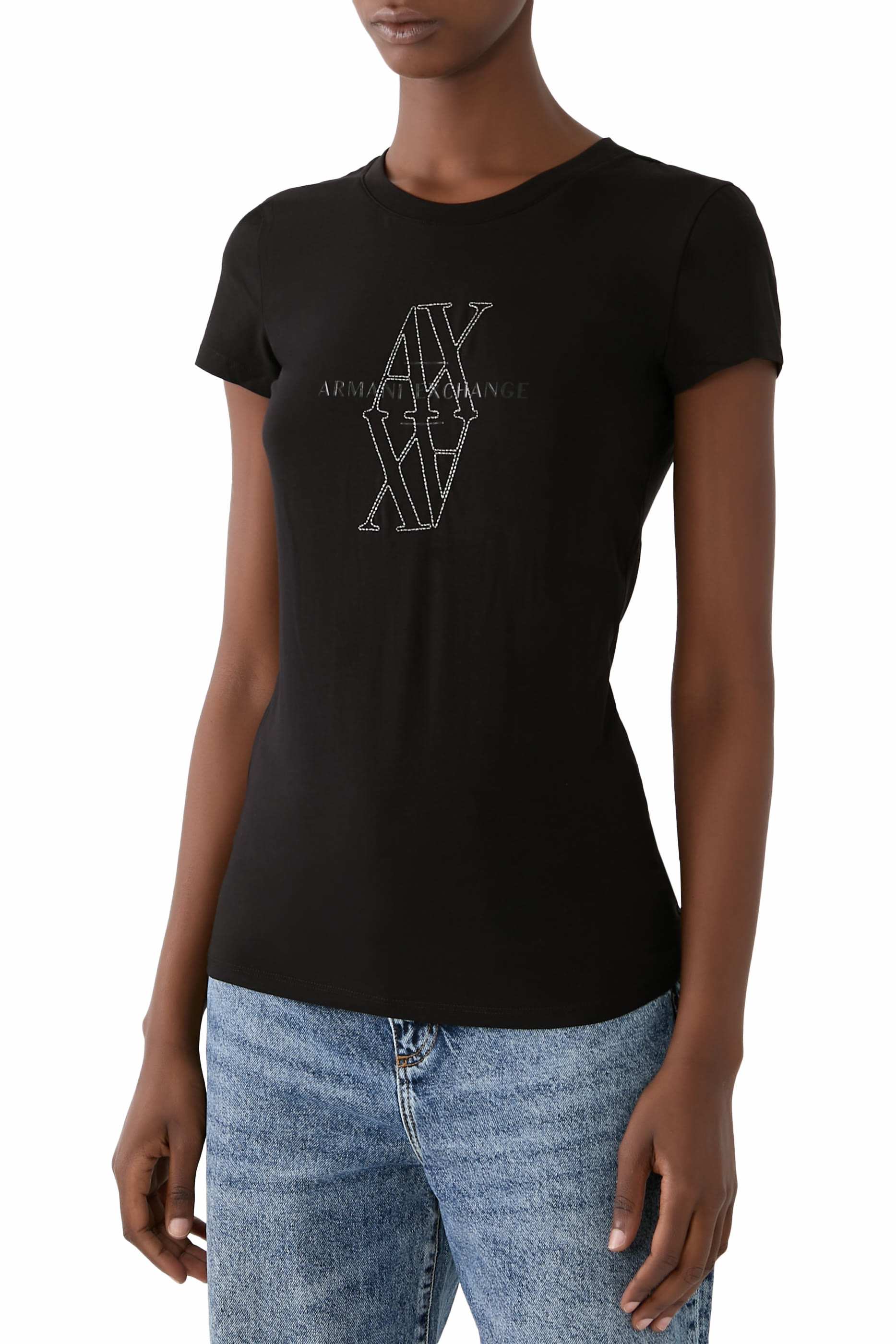 AX Logo Lettering Jersey T-Shirt