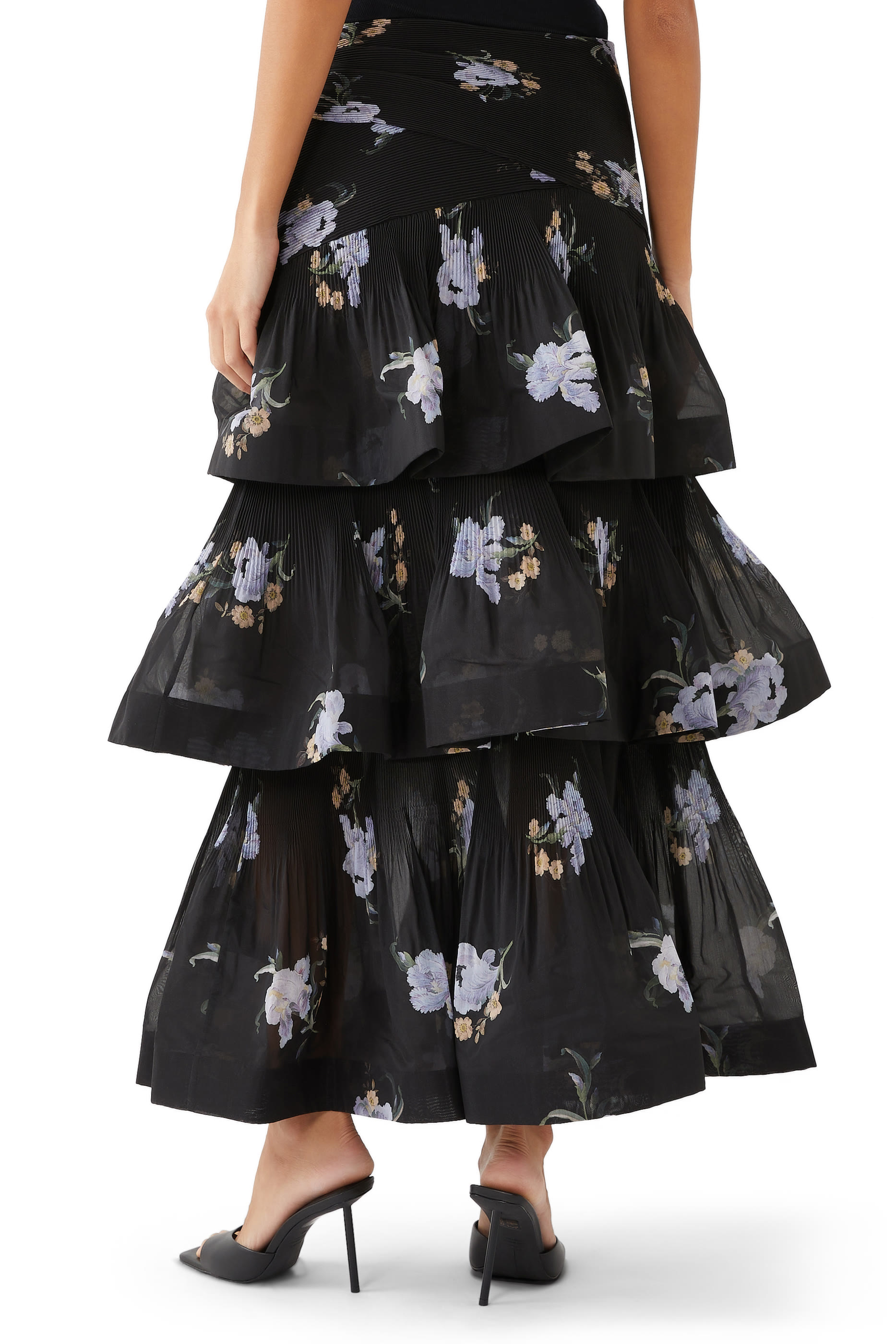 Pleated Tiered Skirt