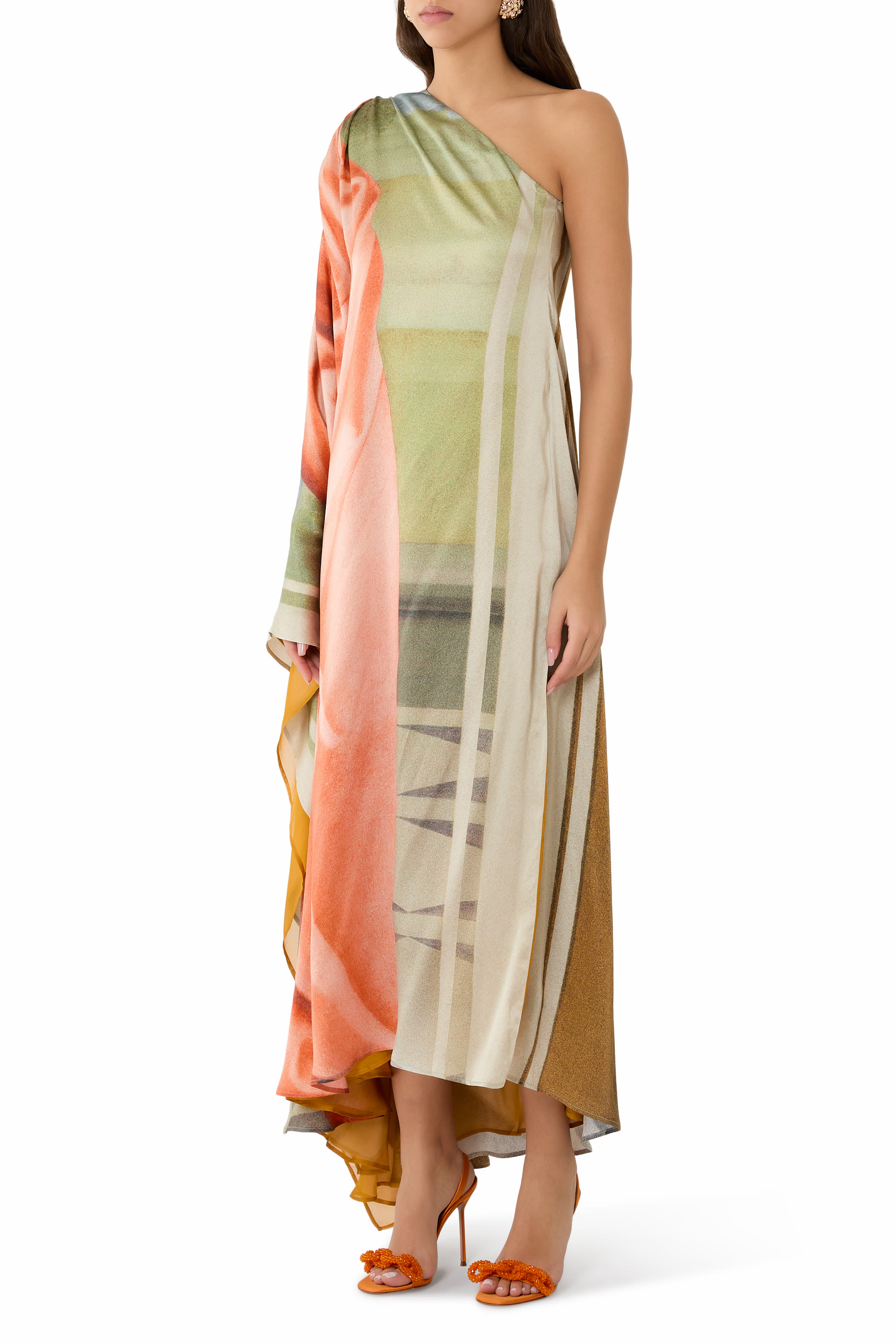  Minerva One-Sleeved Floor-Length Top