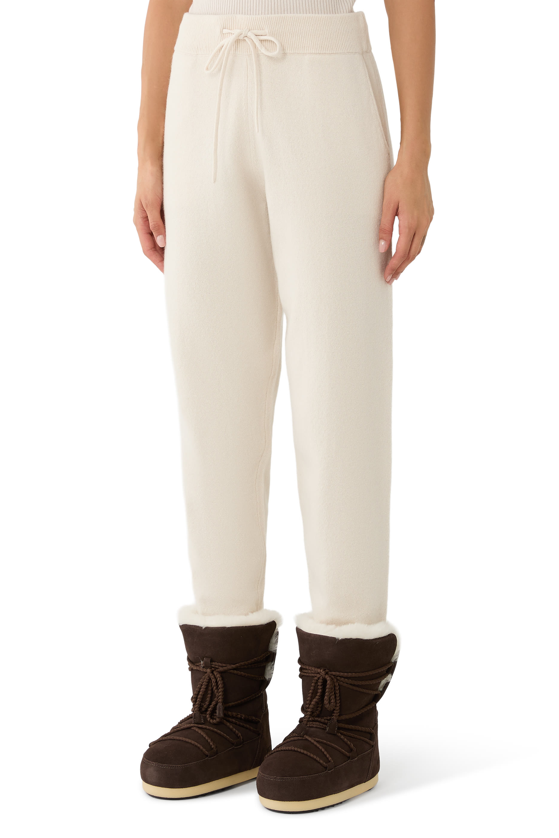 Drawstring Cuffed Knit Trousers
