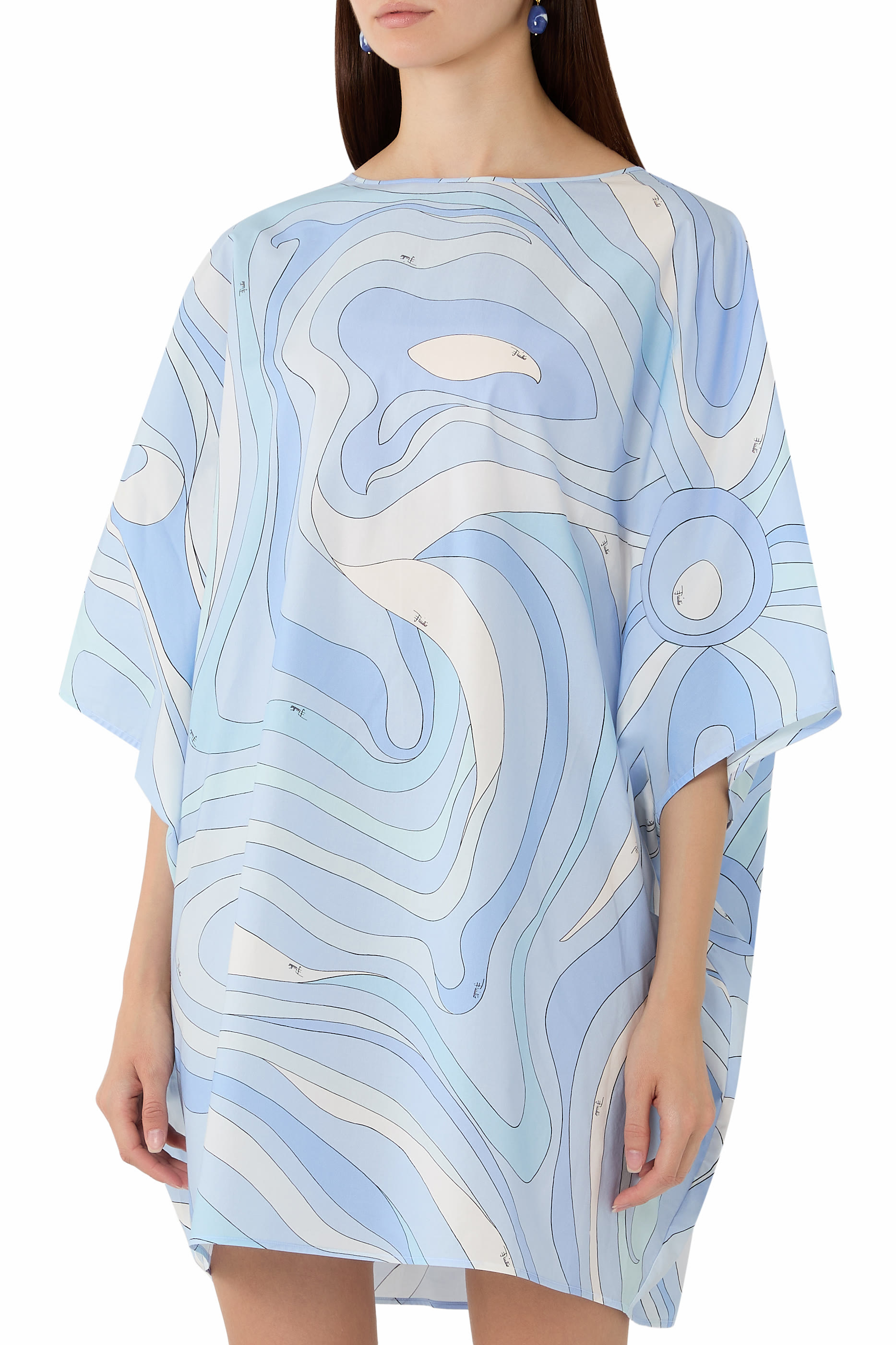 Marmo Cotton Kaftan Mini Dress 