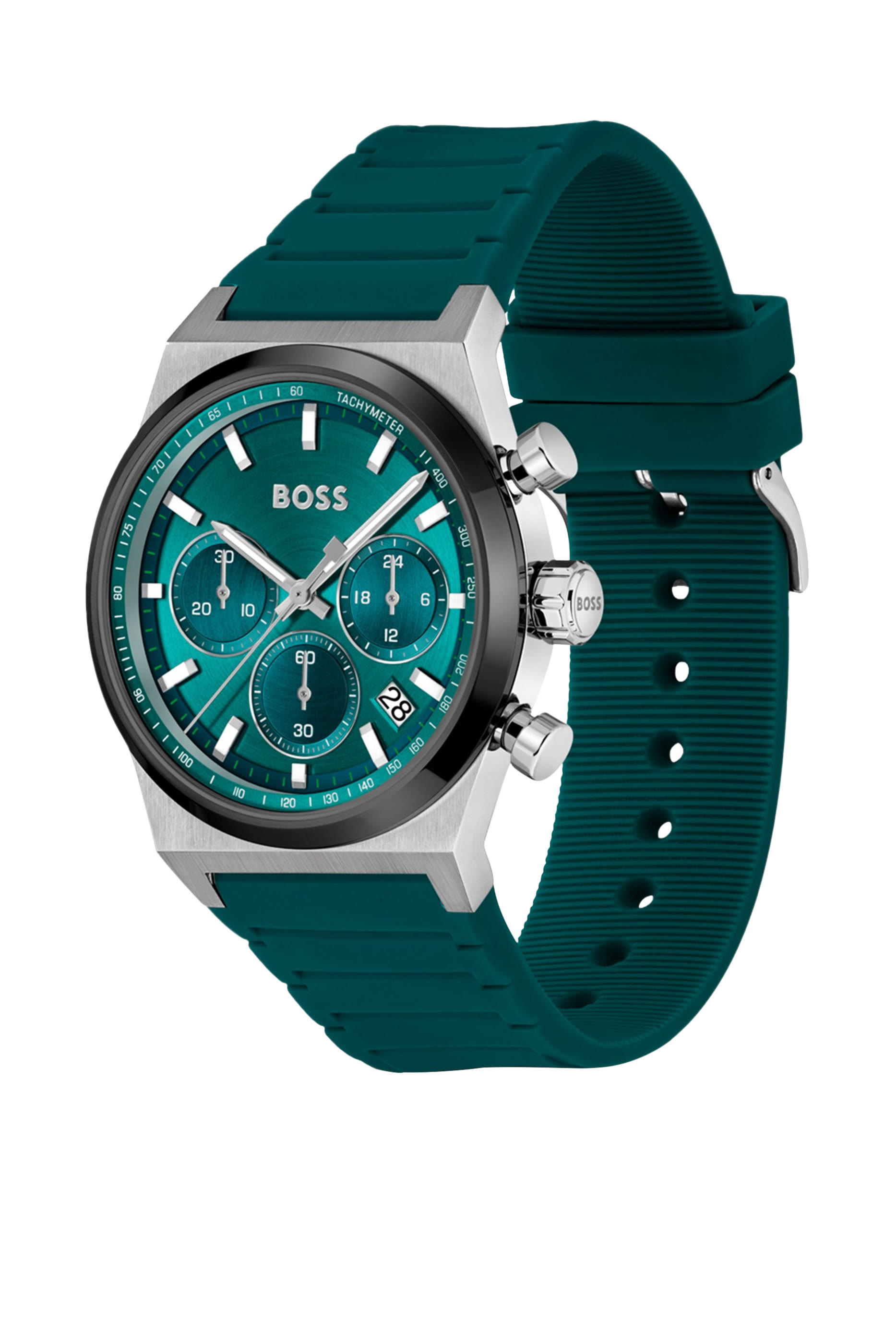 Candor Chrono Silicone-Strap Chronograph Watch