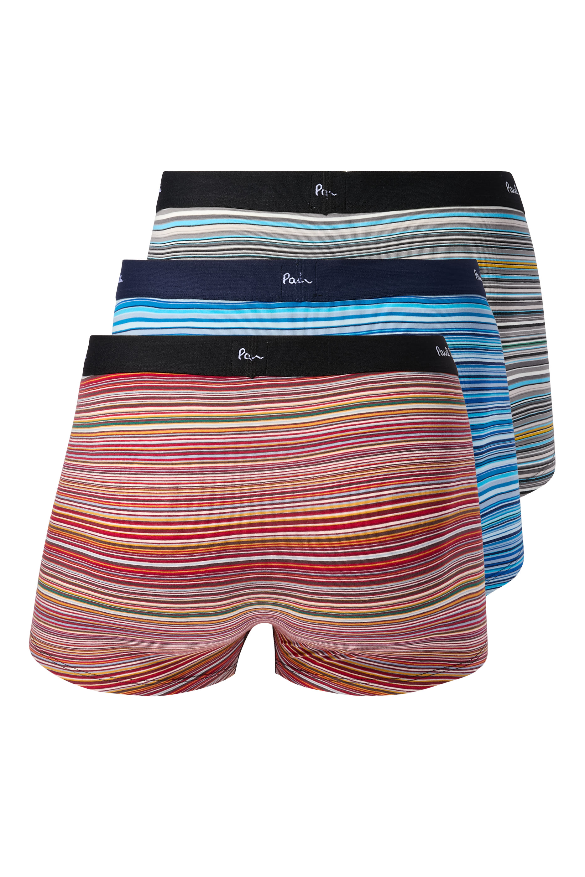 Organic-Cotton 'Signature Stripe' Low-Rise Boxer Briefs Three Pack