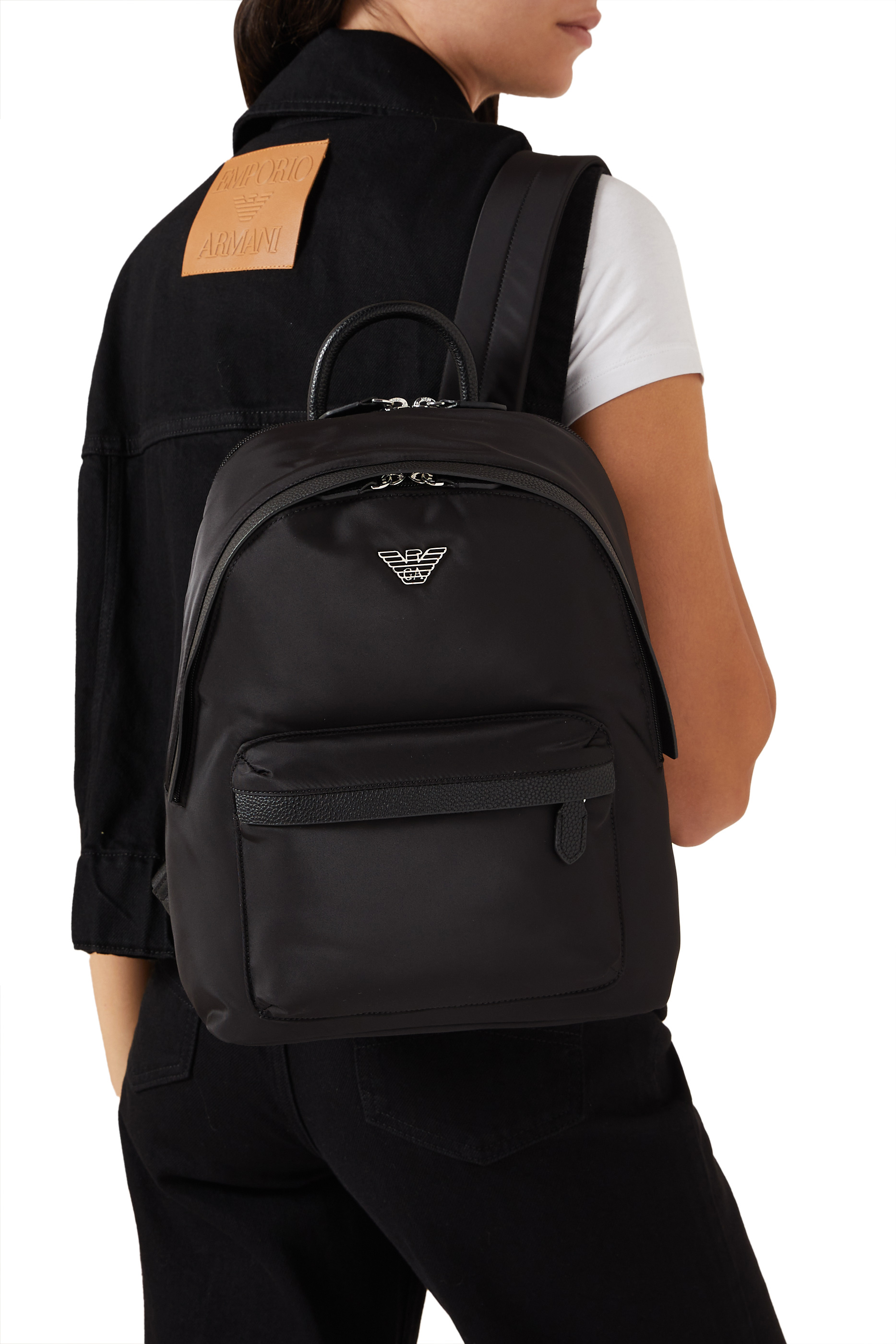 Nylon Logo-Plaque Backpack