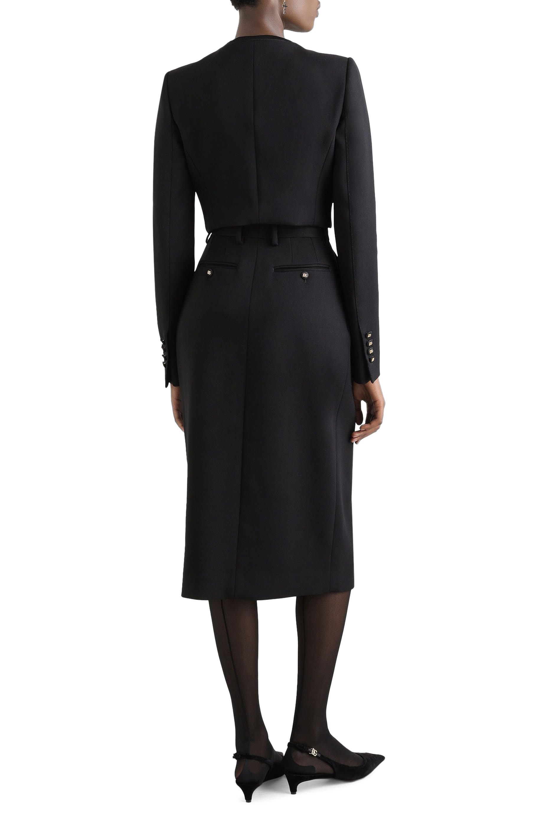 Cropped Single-Breasted Wool Jacket