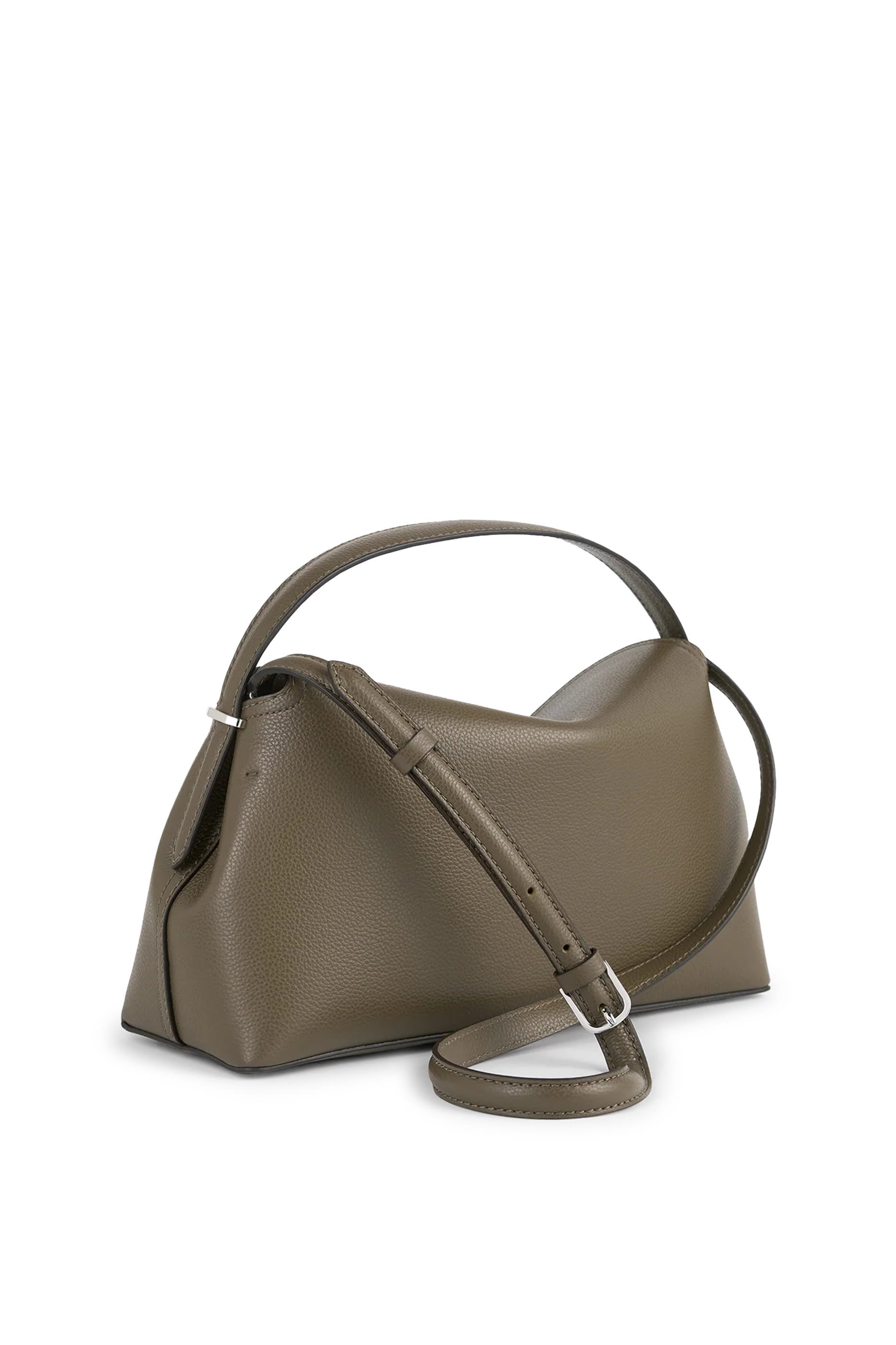 T-Lock Grained Leather Top-Handle Bag