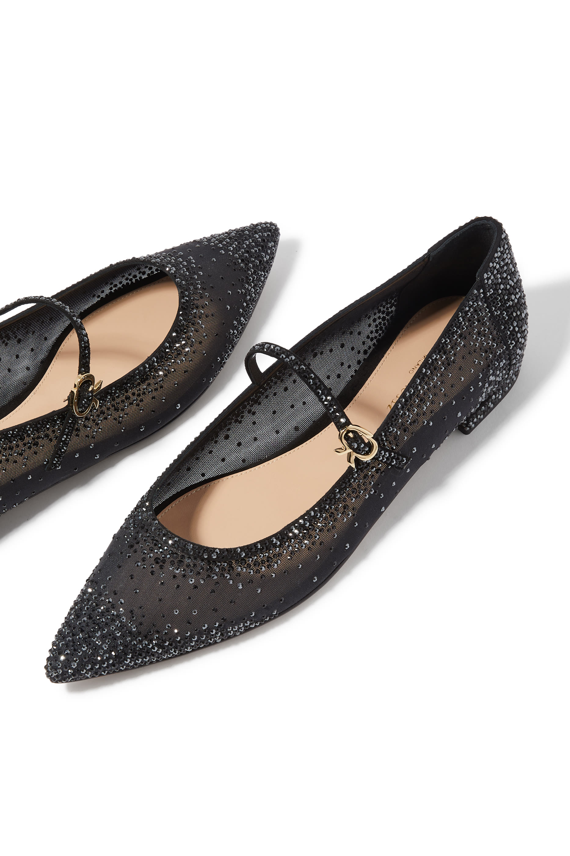 Rania Suede Organza Ballerinas