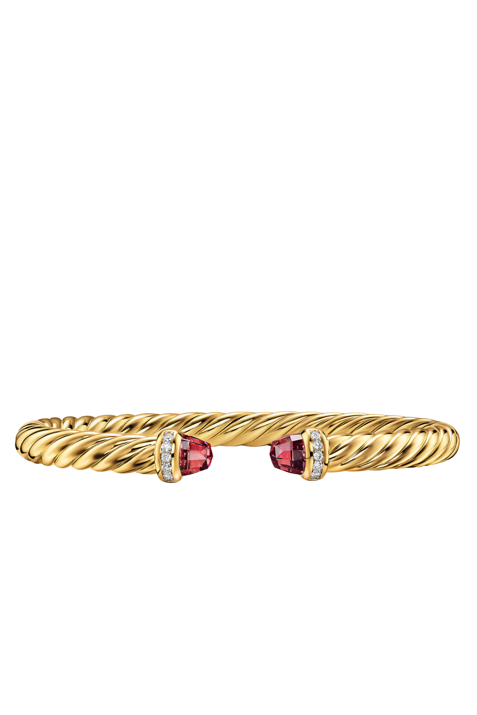 Cablespira&reg; Flex Bracelet, 18K Yellow Gold, Rhodolite Garnet & Diamonds