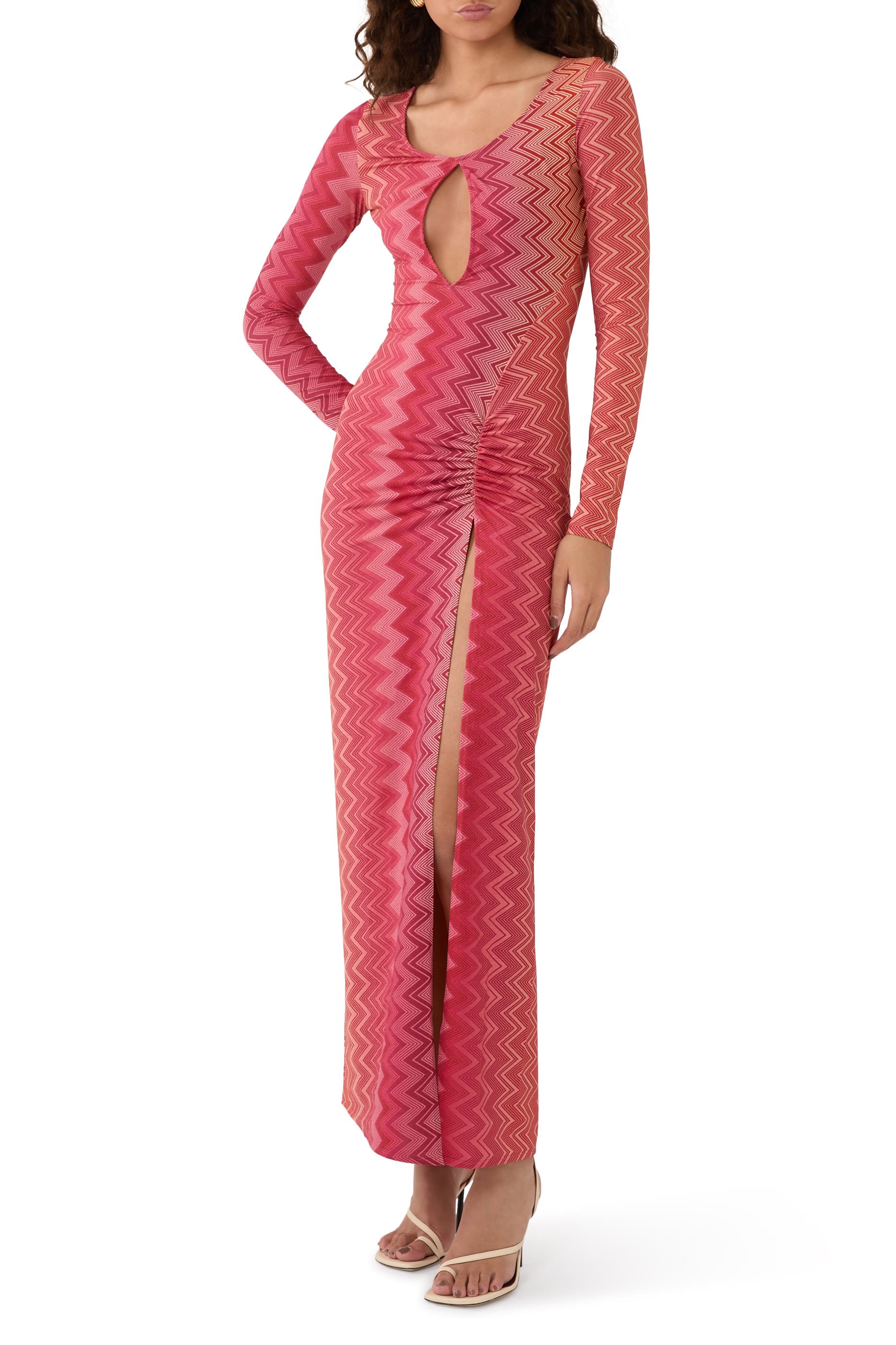 Zig Zag Print Cover Up Dress