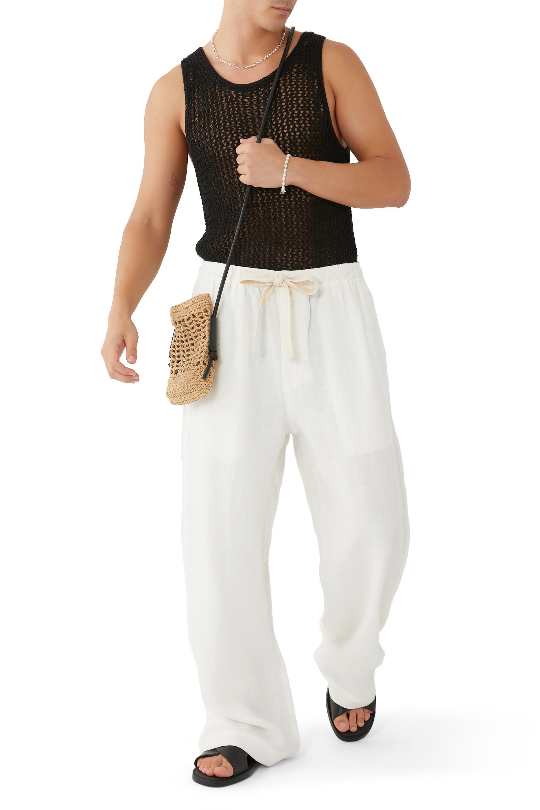 Wide-Leg Linen Pants