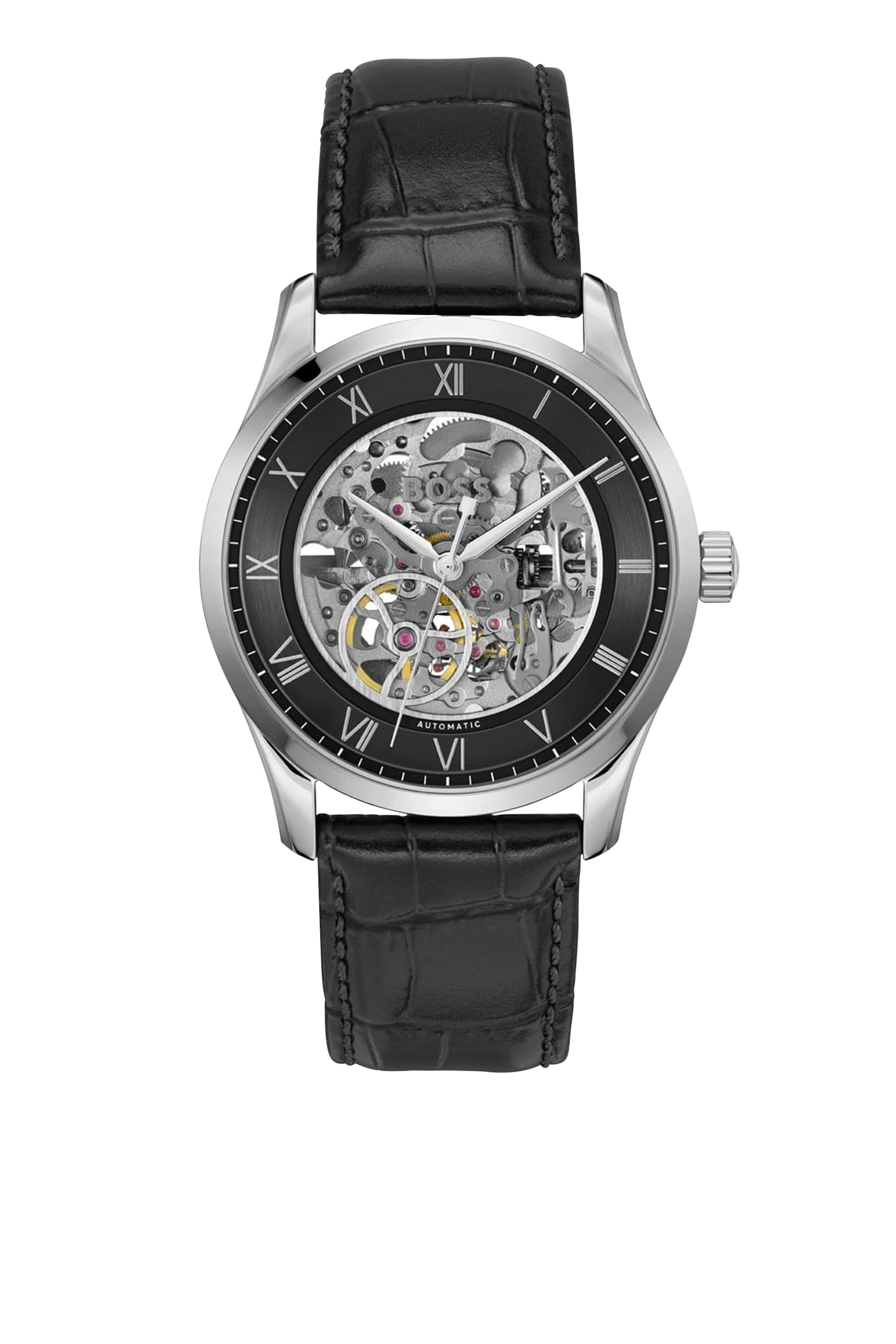 Principle Skeleton Silver Tone Automatic Watch