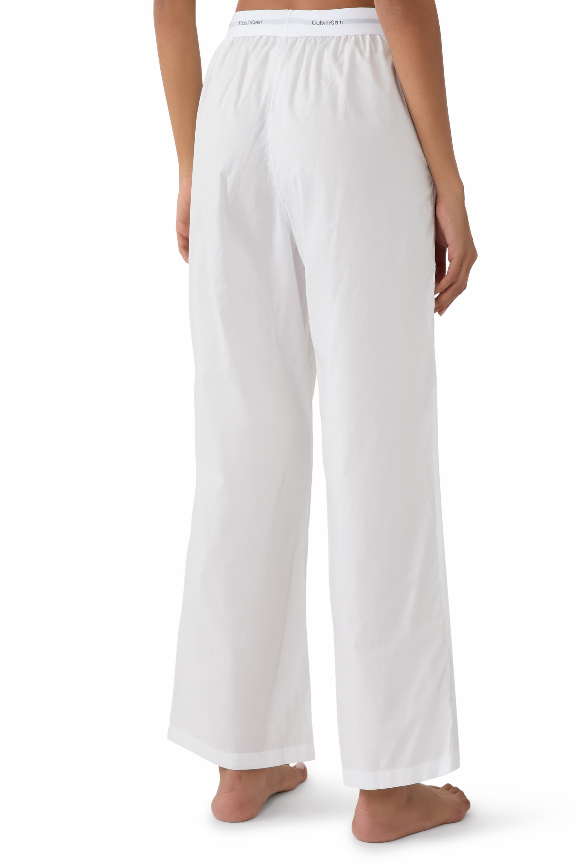 Logo Waistband Cotton Poplin Pants