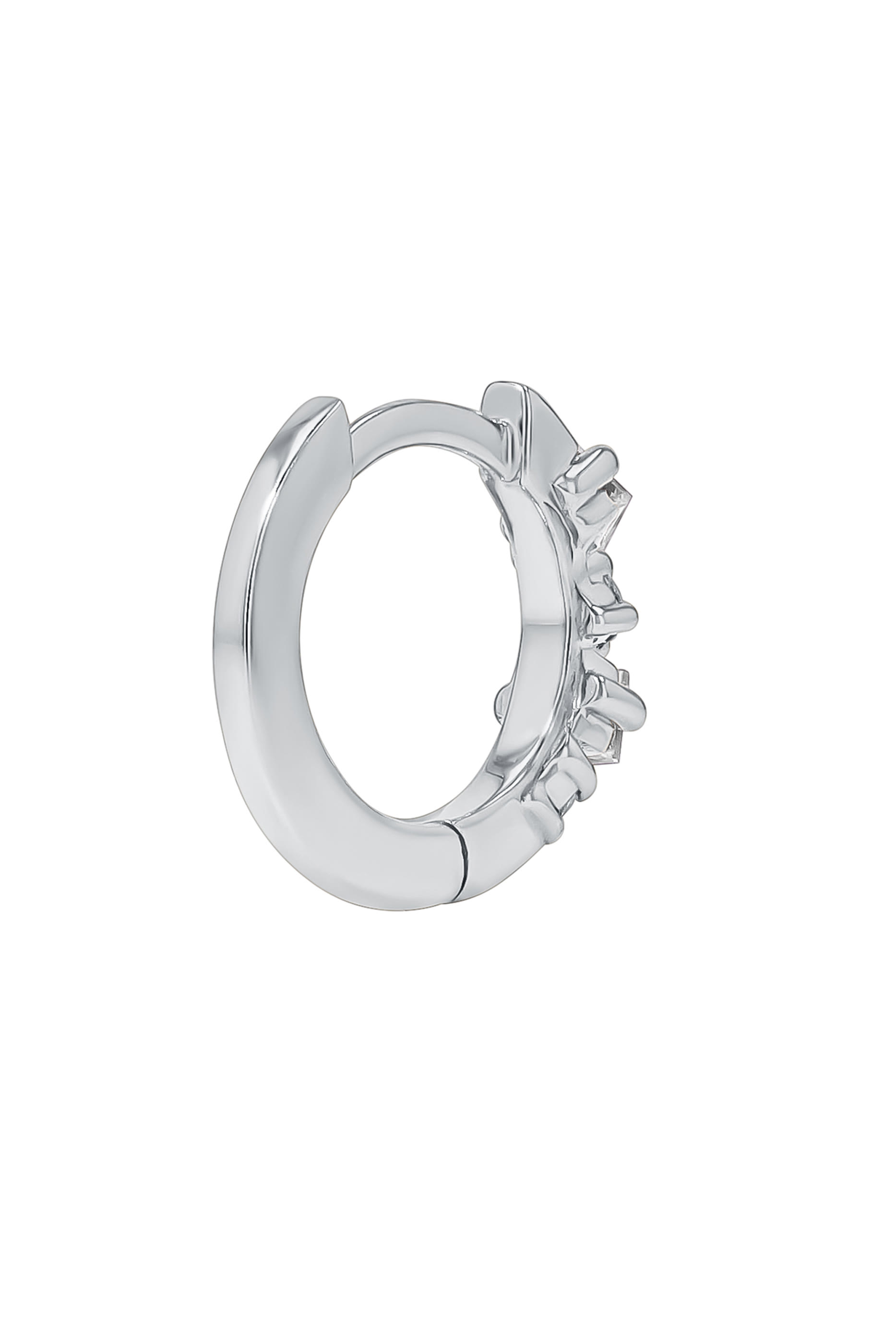 18k White Gold Huggie Earrings