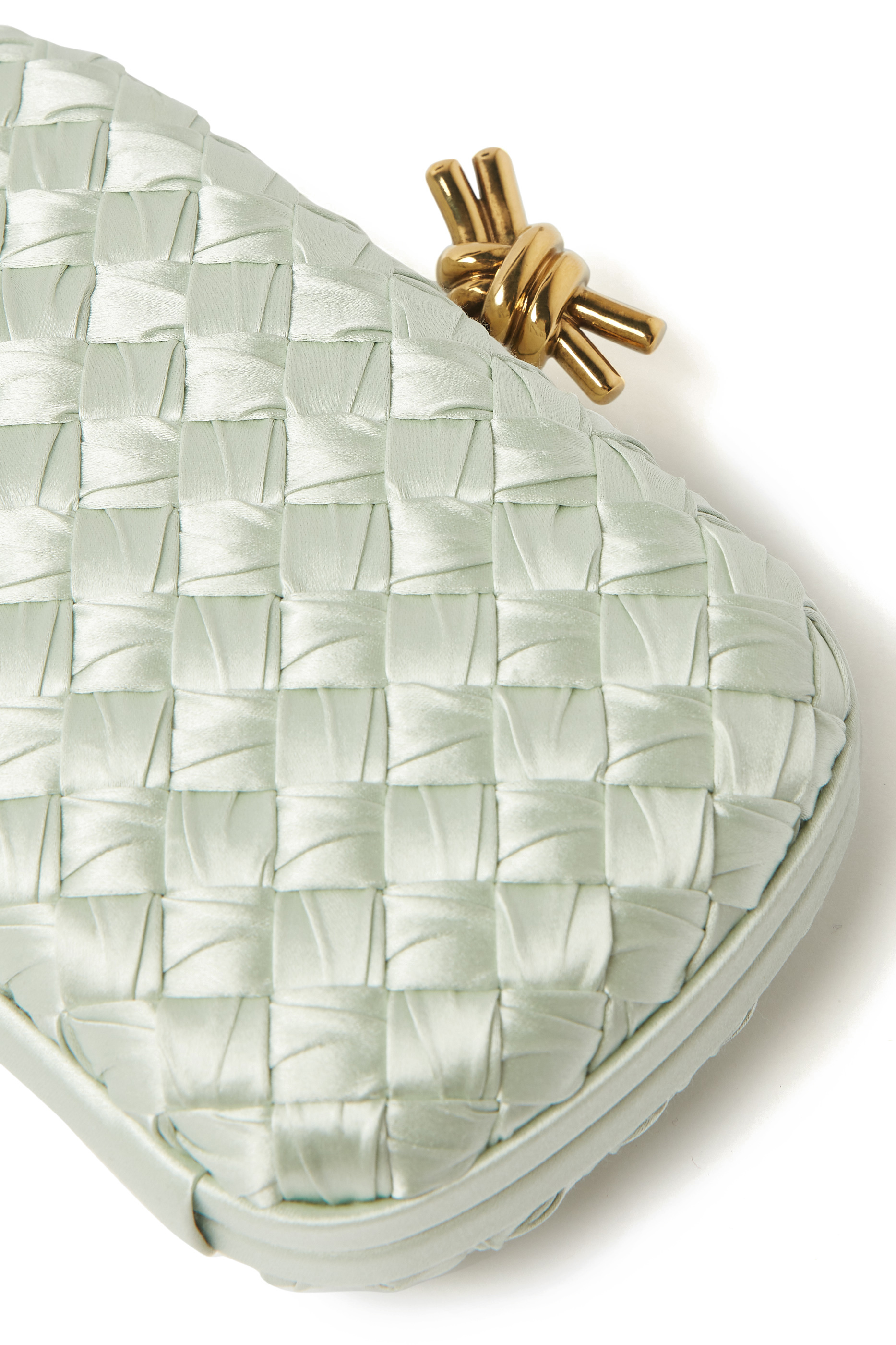 Knot Minaudière Intreccio Calfskin Leather Clutch