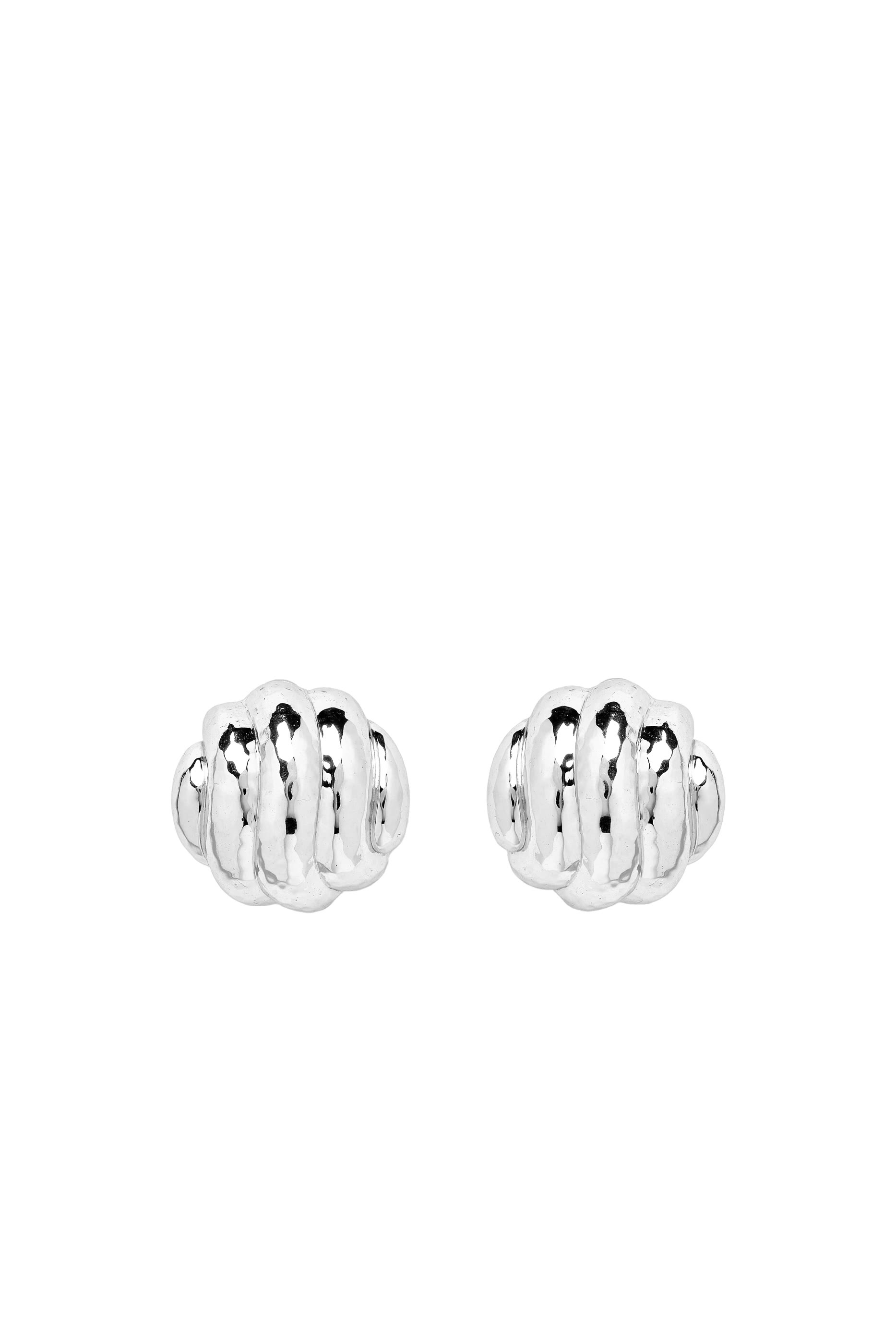 Ripple Earrings, Silver Plated Brass