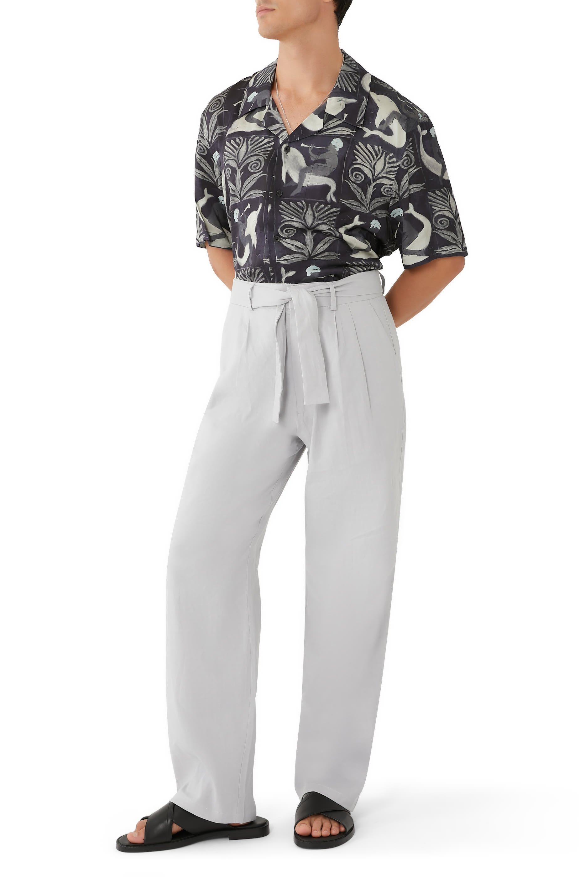 Tailored Self-Belt Trousers
