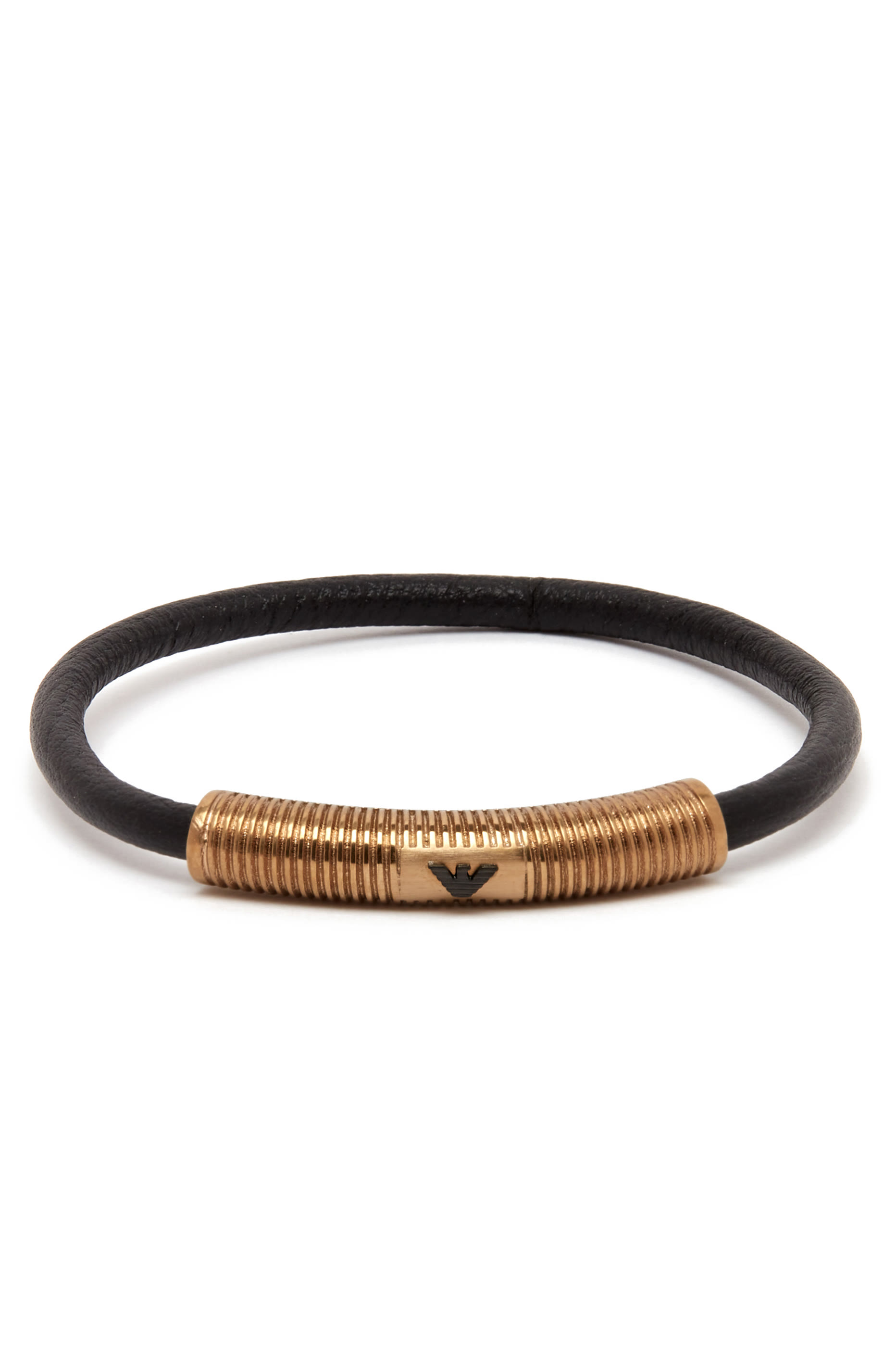 ID Leather Bracelet, Stainless Steel