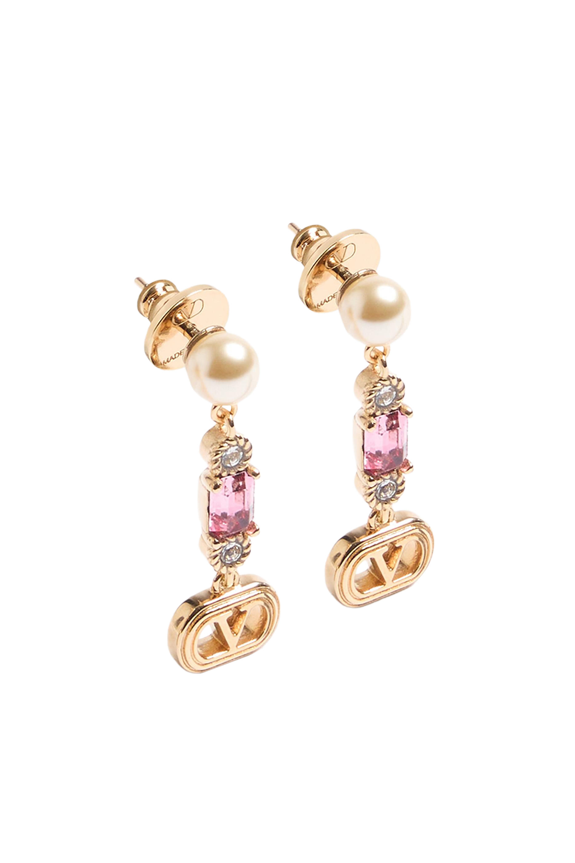 Ovalette Metal, Pearl and Swarovski&reg; Crystals Earrings