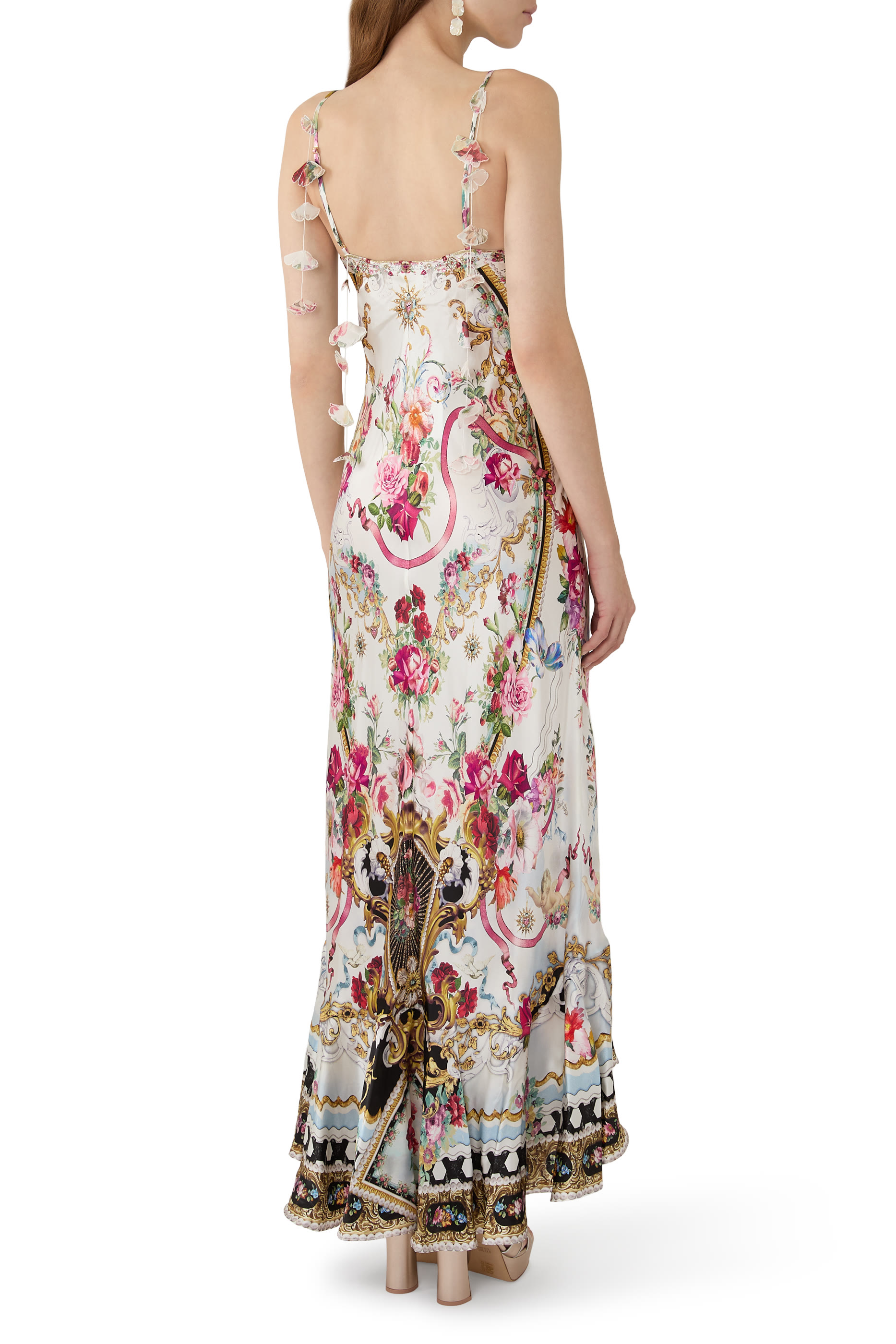 Flounce Hem V-Neck Slip Dress