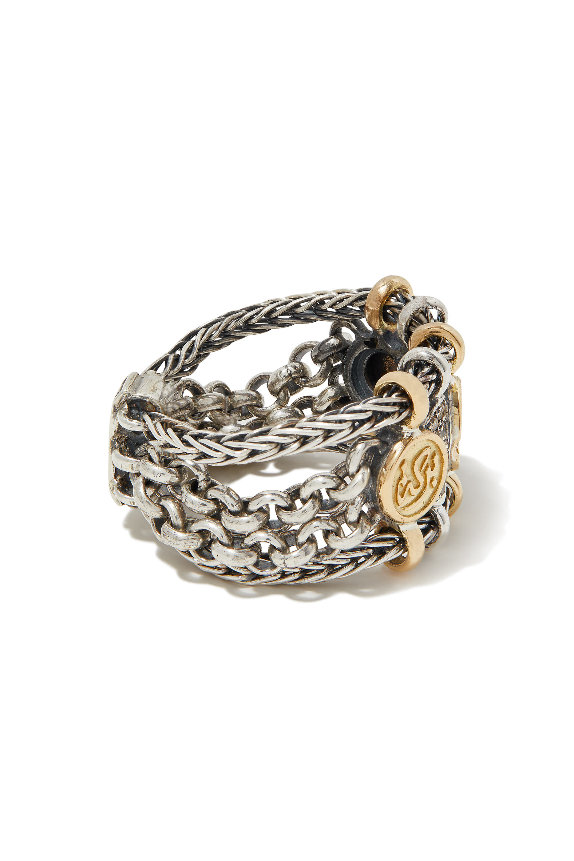 Blessings Chain Ring, 18k Gold & Sterling Silver