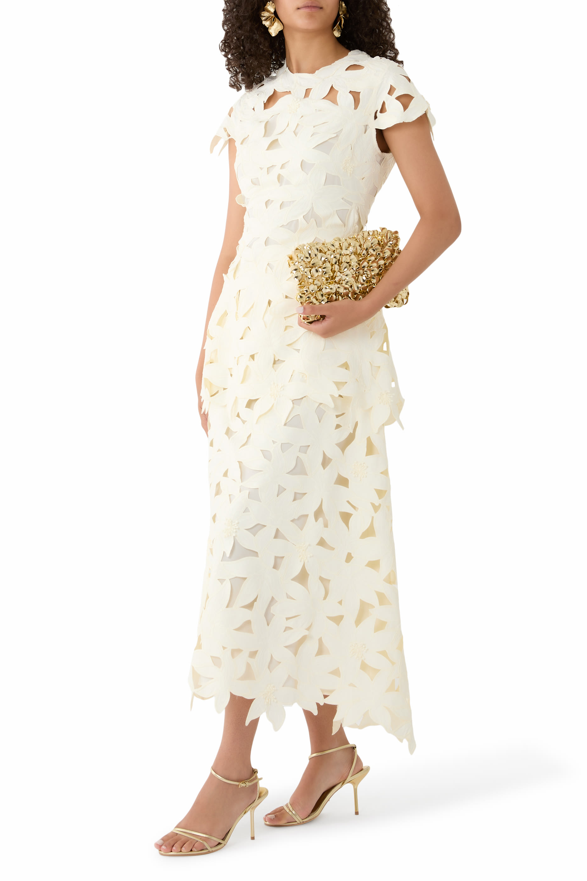 Neve Embroidered Cotton Midi Dress