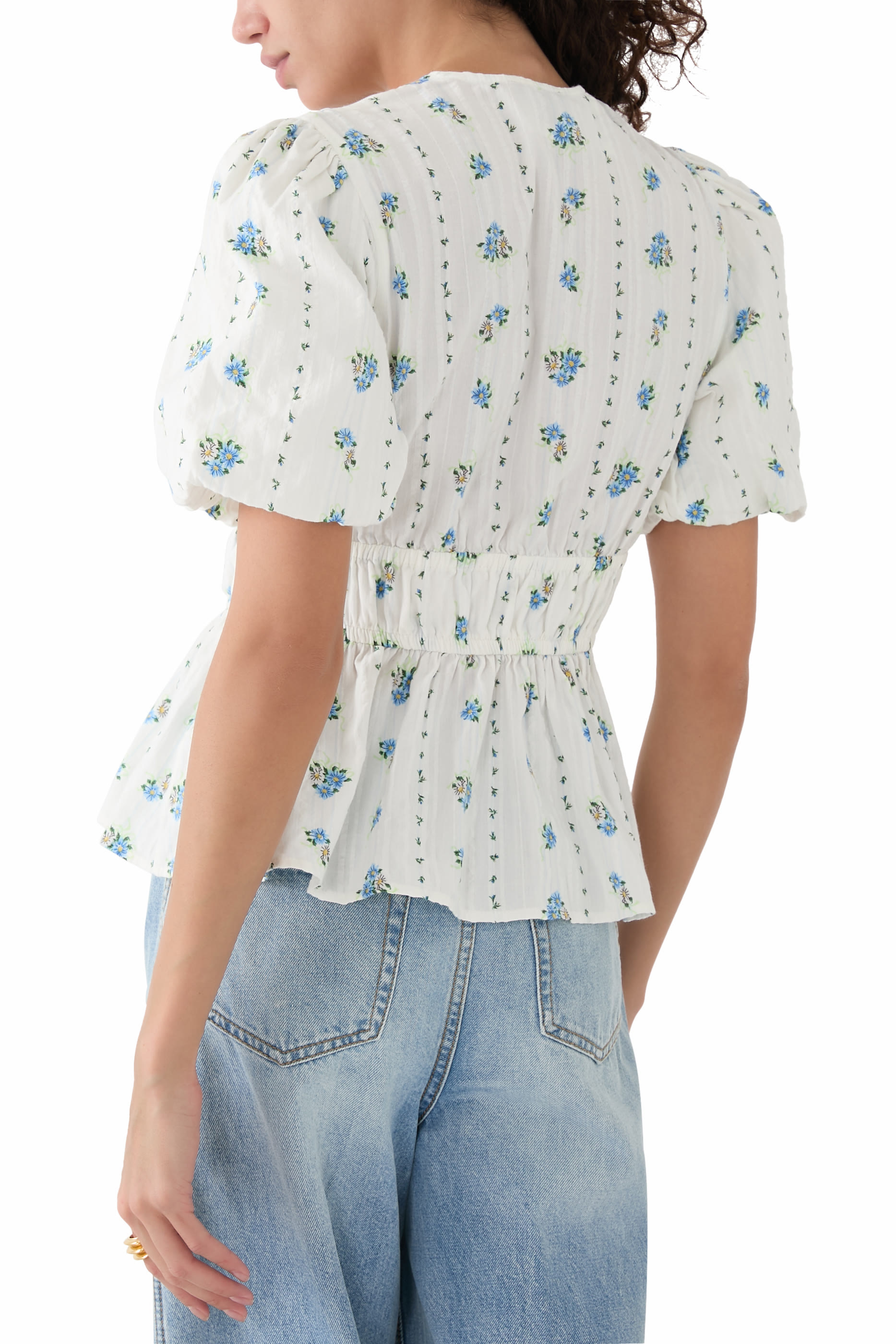 Floral Printed Tie Detail Top