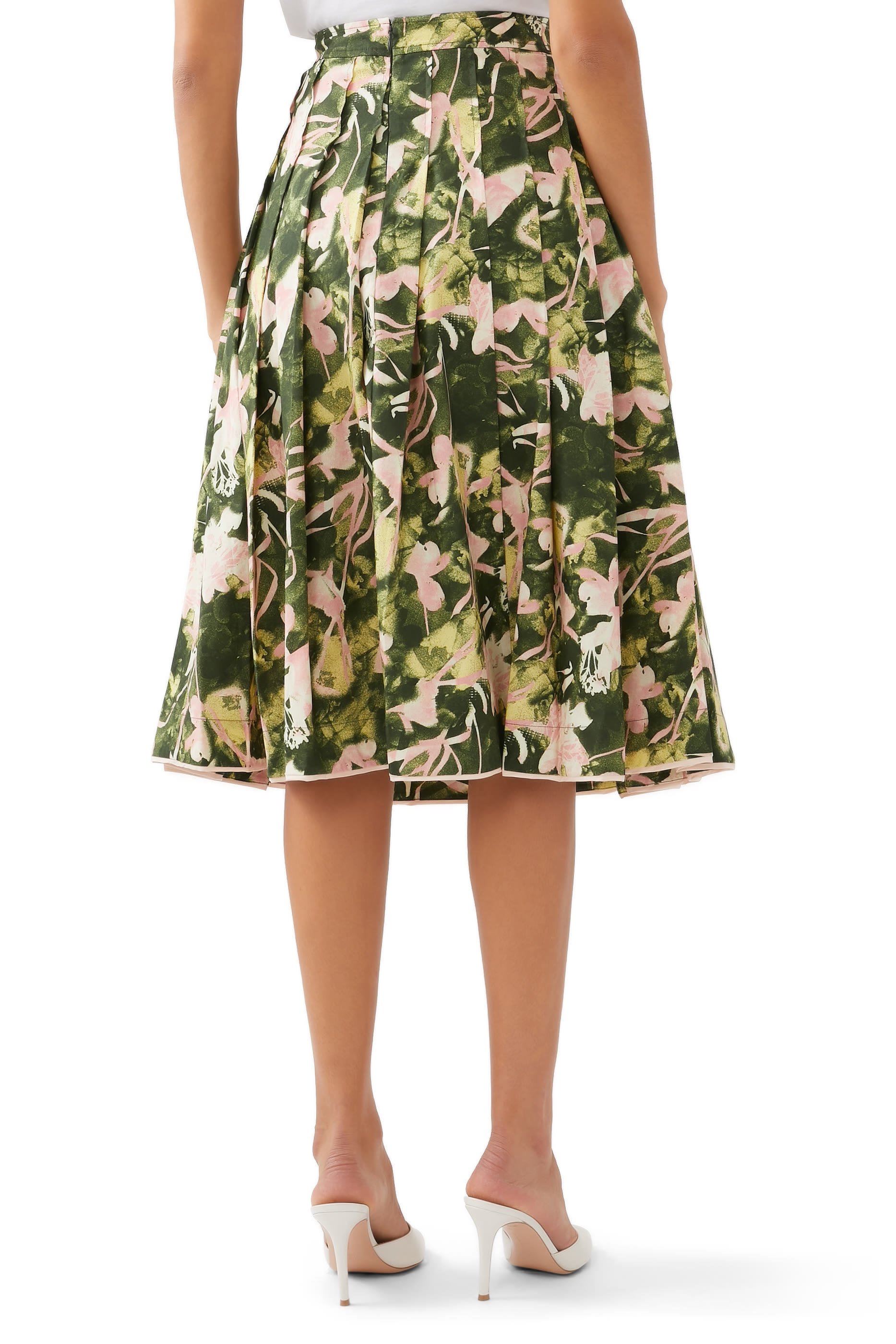 Floating Iris Belted Skirt