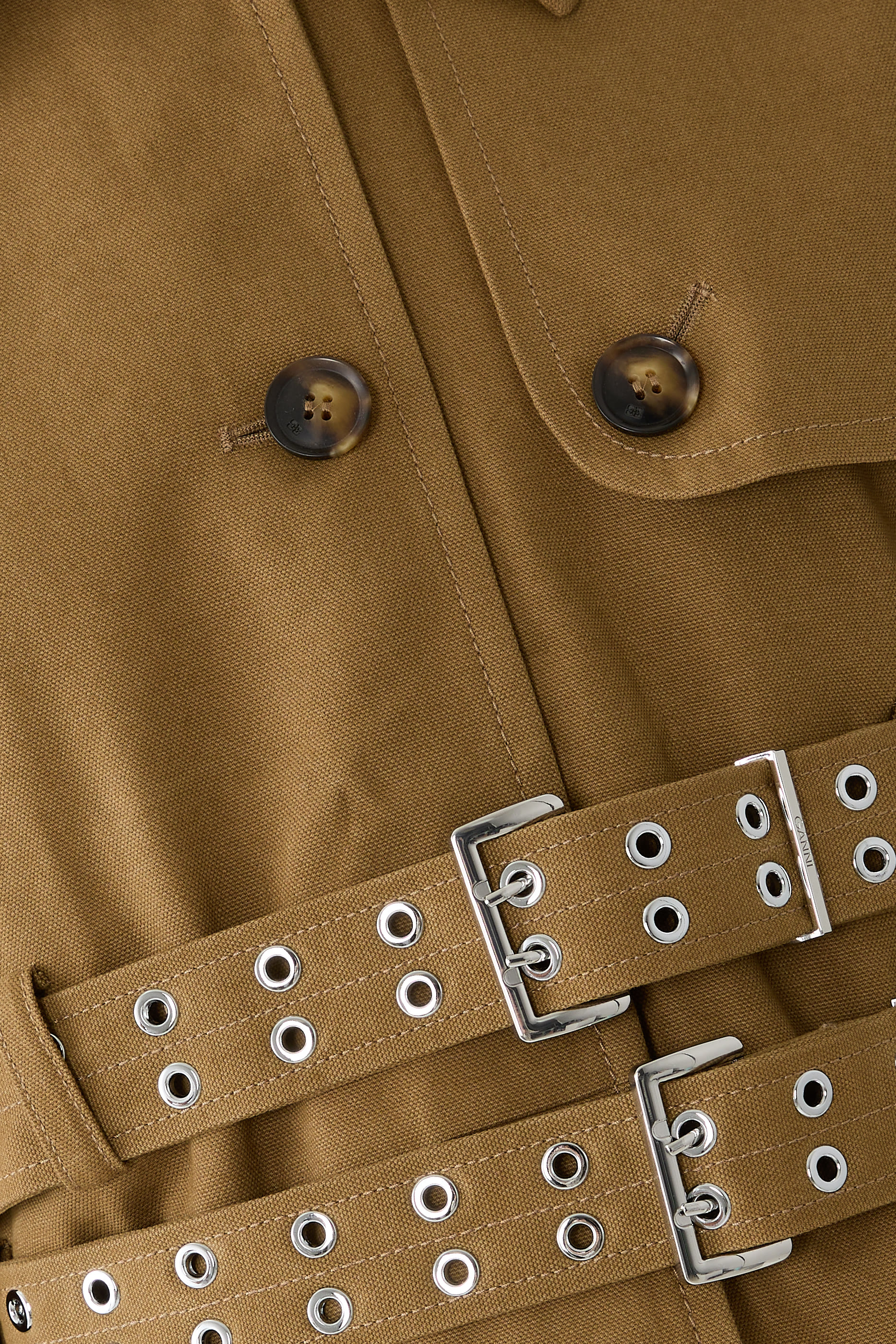 Belted Puff Sleeves Jacket