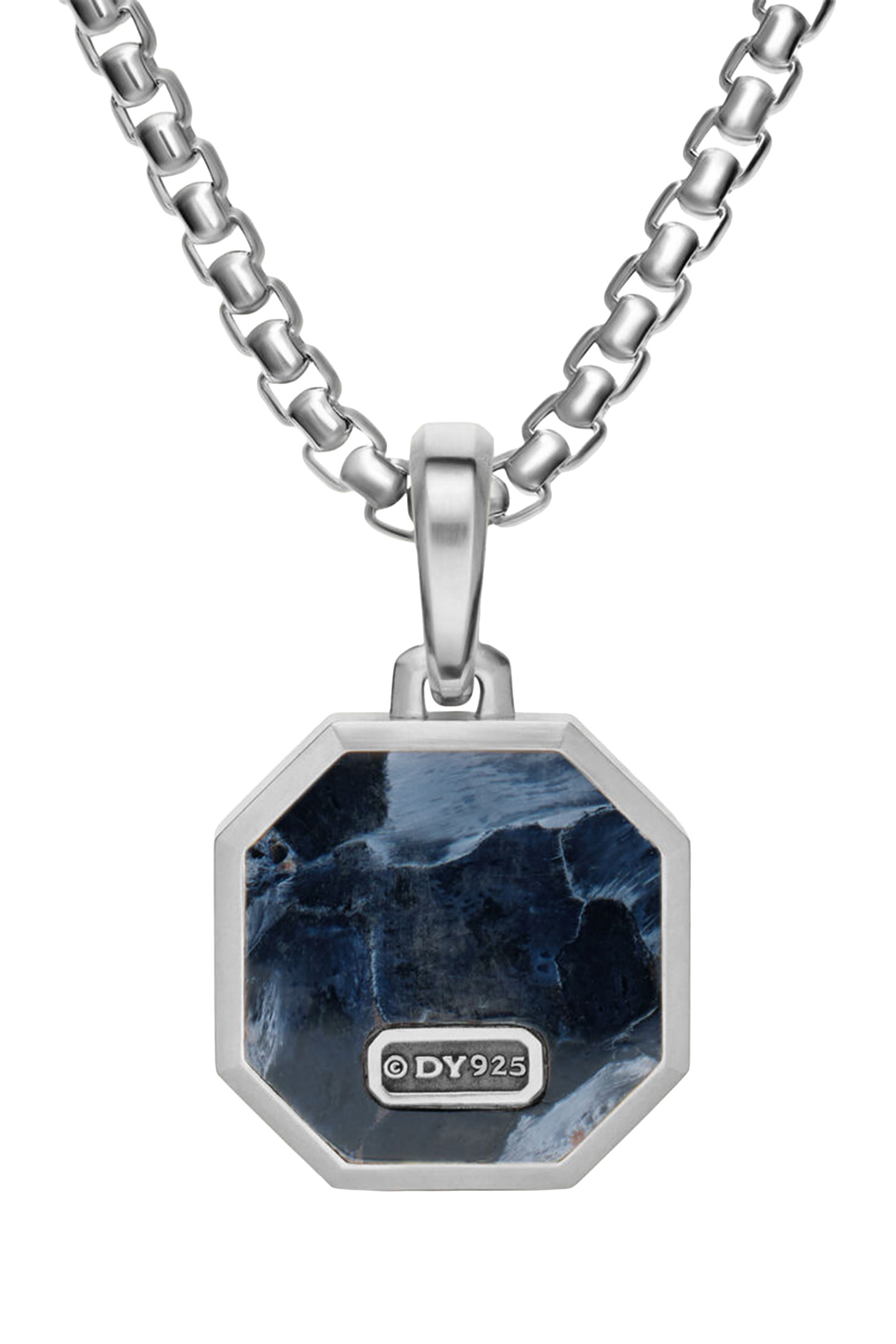 Faceted Stone Amulet, Sterling Silver & Pietersite