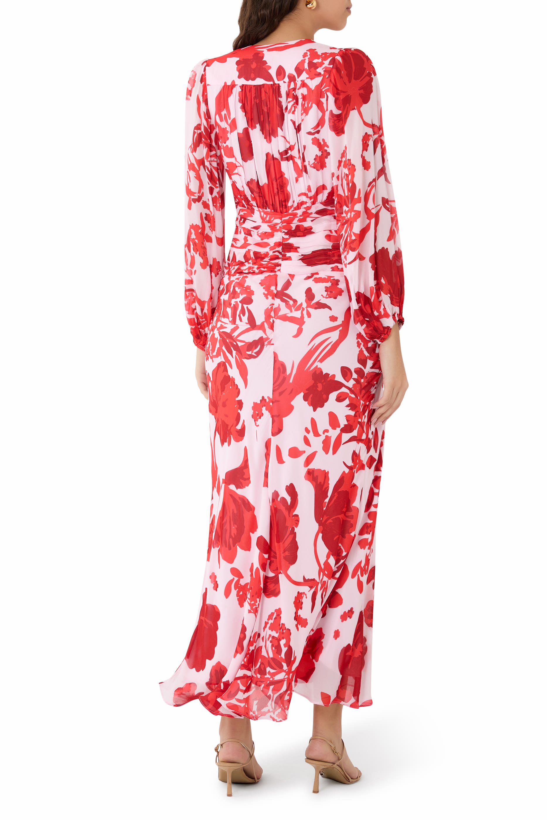 Aleyna Long Sleeve Ruched Maxi Dress