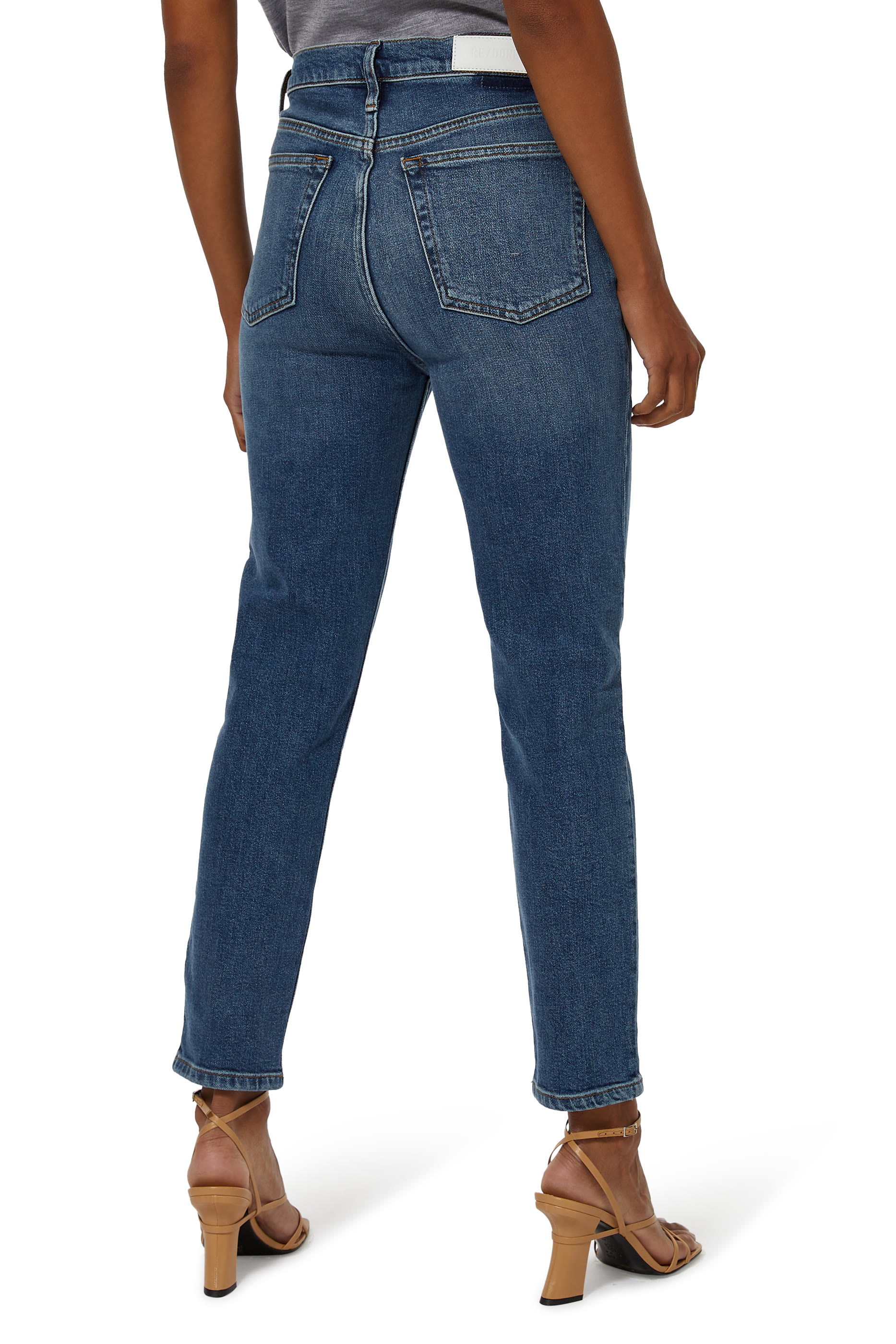 High-Rise Ankle Crop Jeans