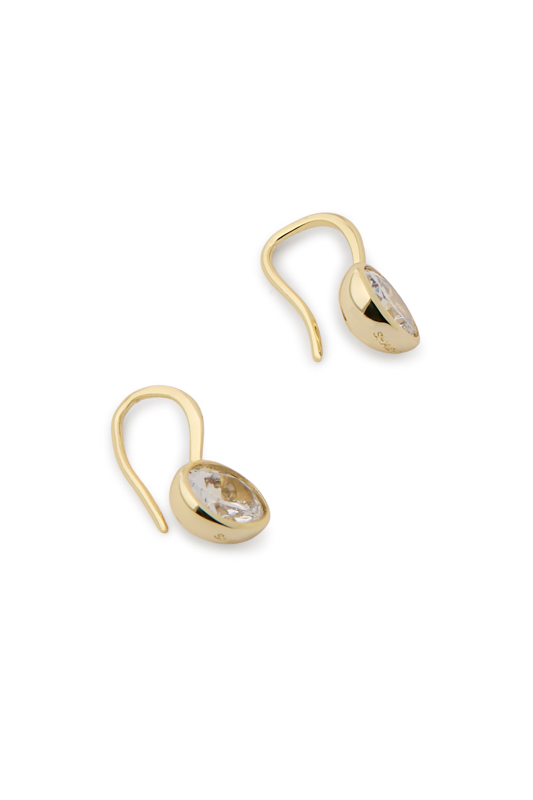 Oval East to West Huggie Earrings