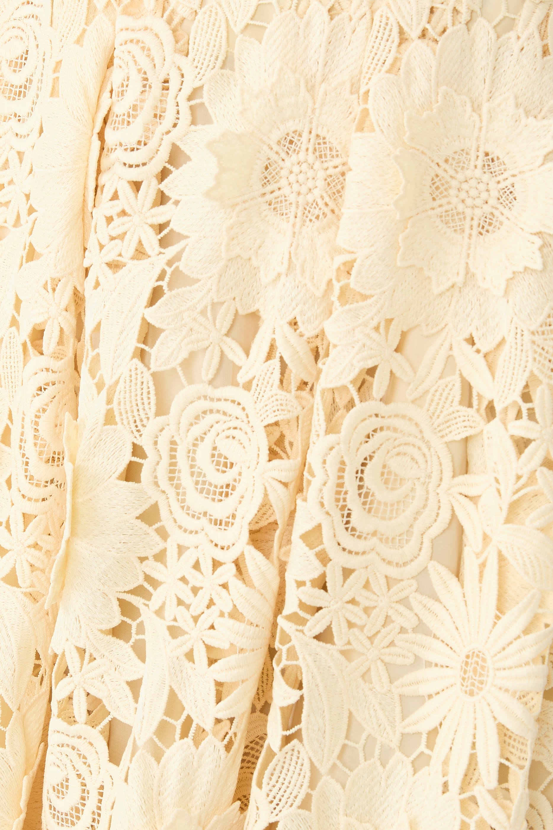 3D Lace Flared Midi Dress