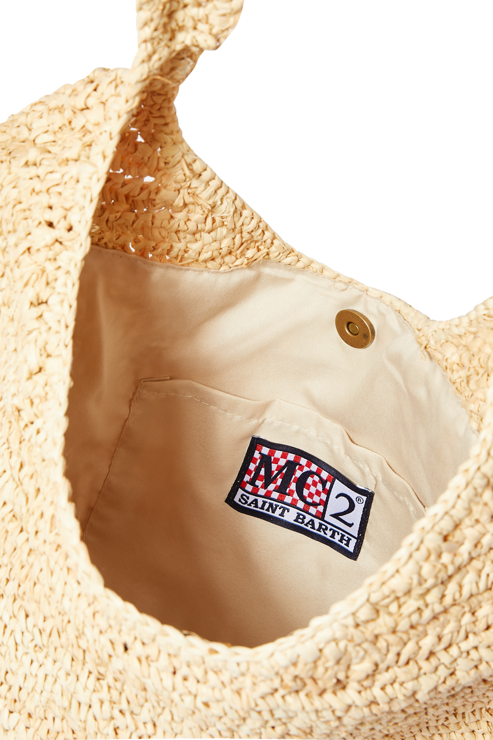 Raffia Beach Bag "Meet Me in St Barth"