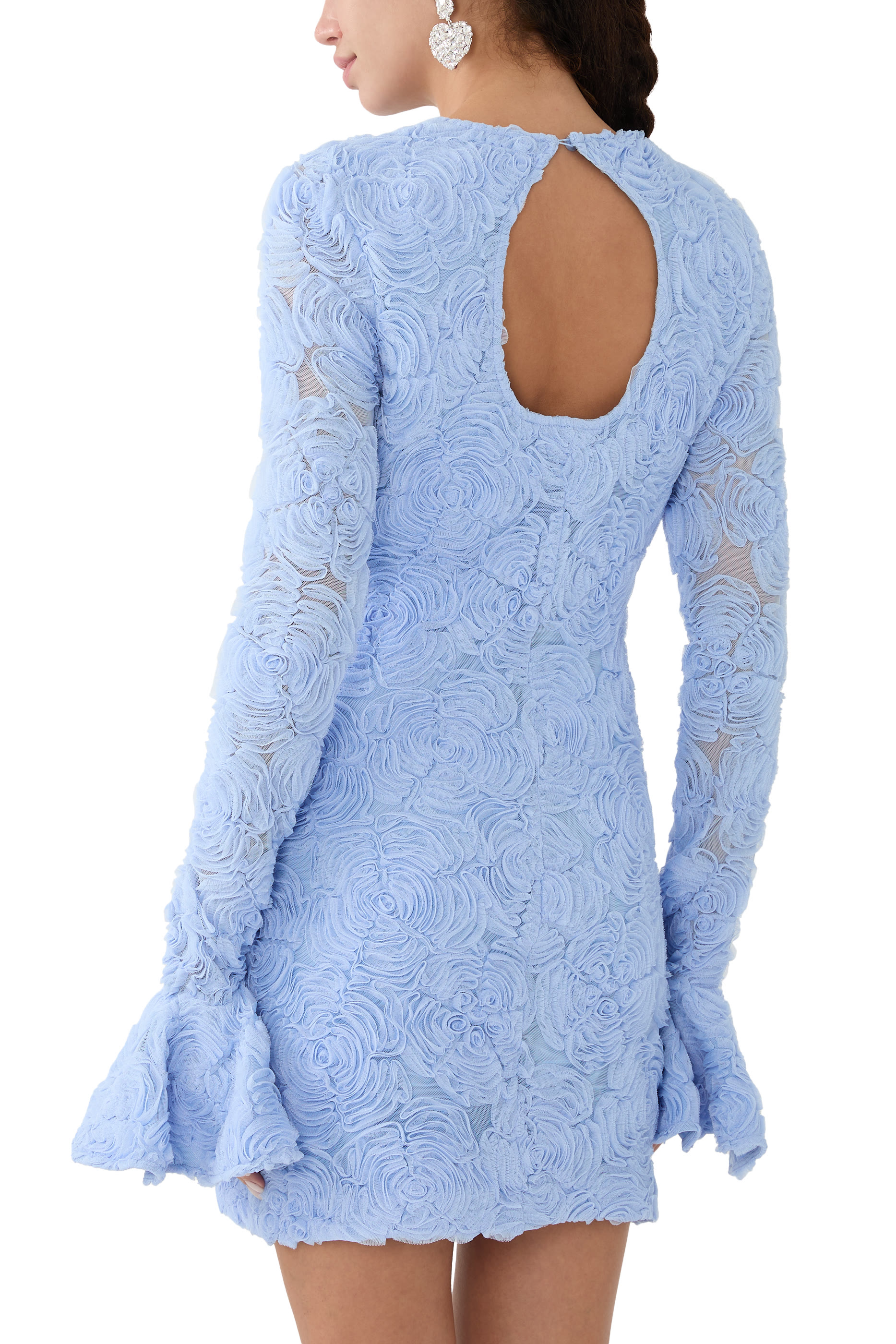 Flower Mesh Mini Dress