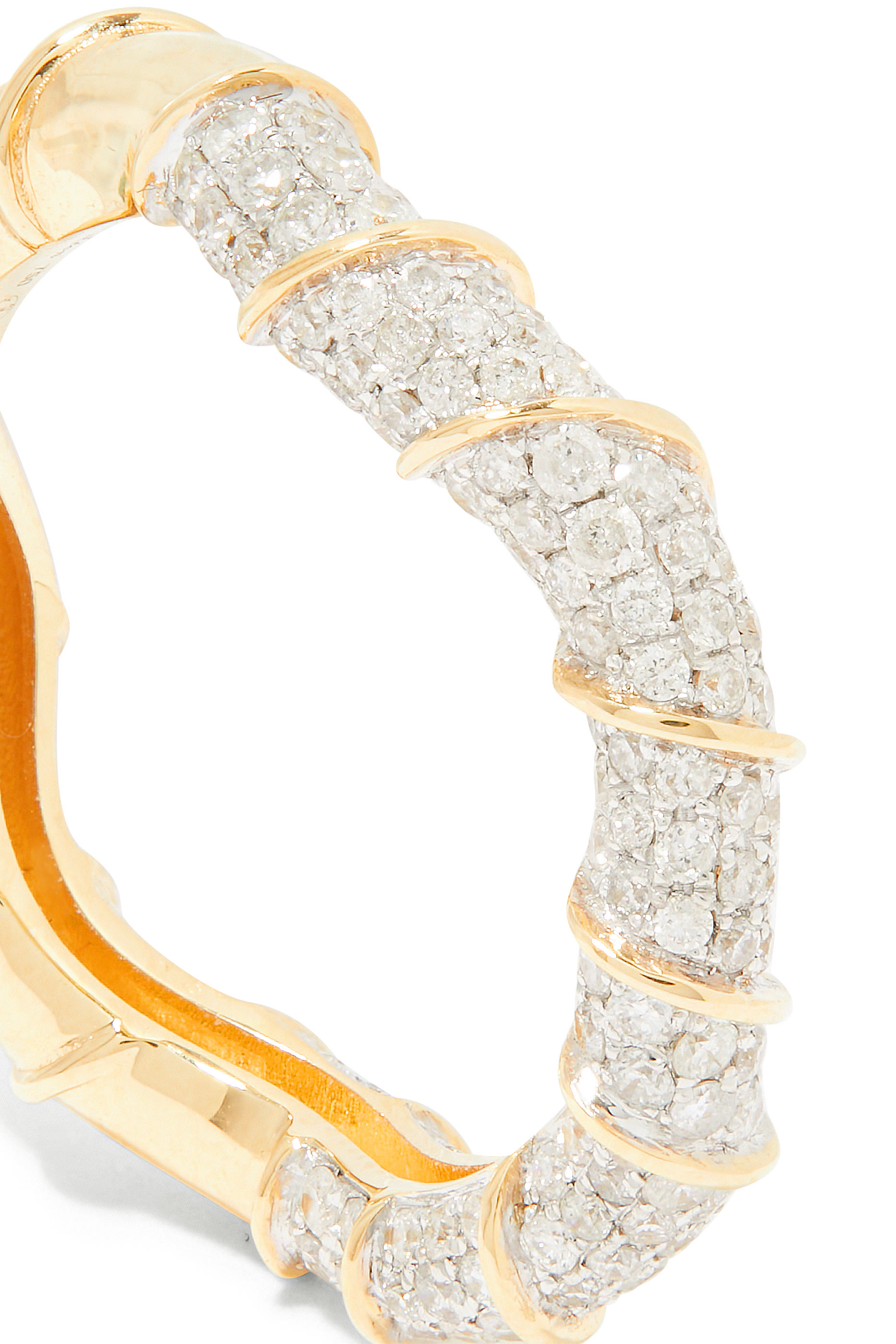 Twisted Diamond Ring, 18k Yellow Gold & Diamonds