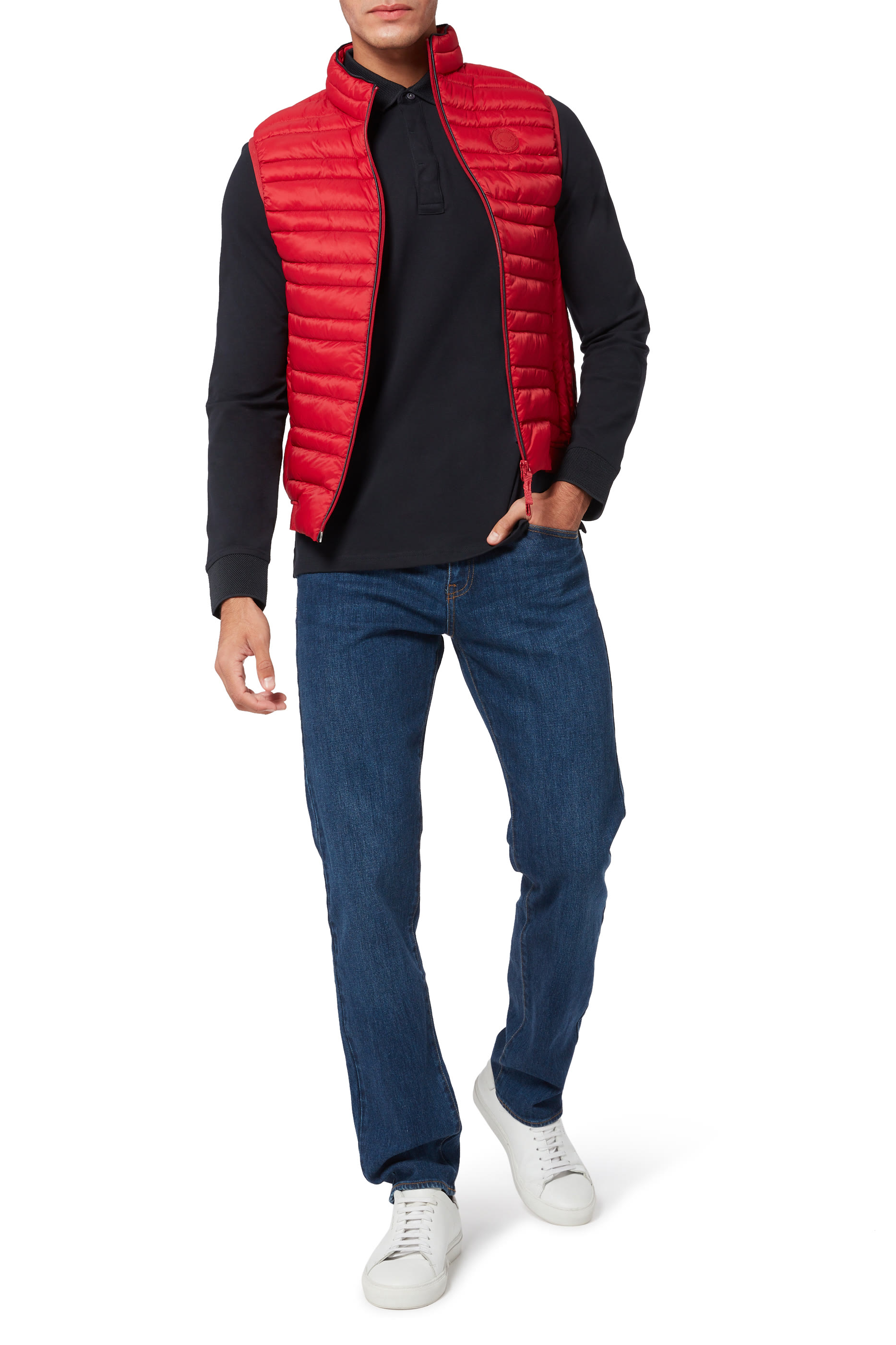 Circle Logo Stretch Cotton Polo Shirt