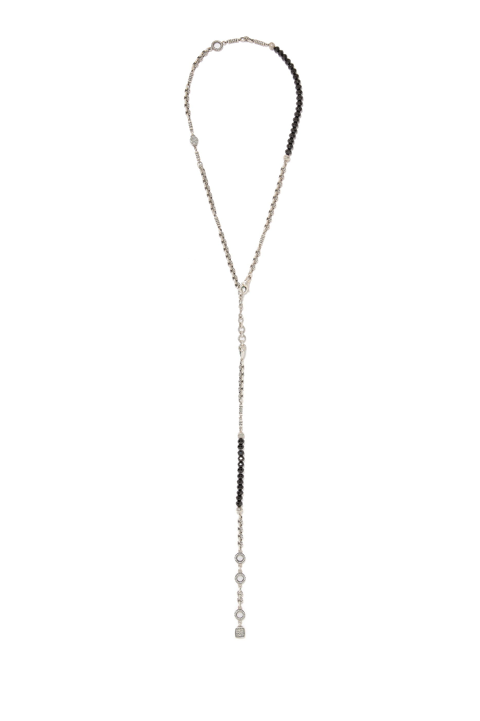 Multi-Way Contentment Necklace, Sterling Silver and Black Spinel