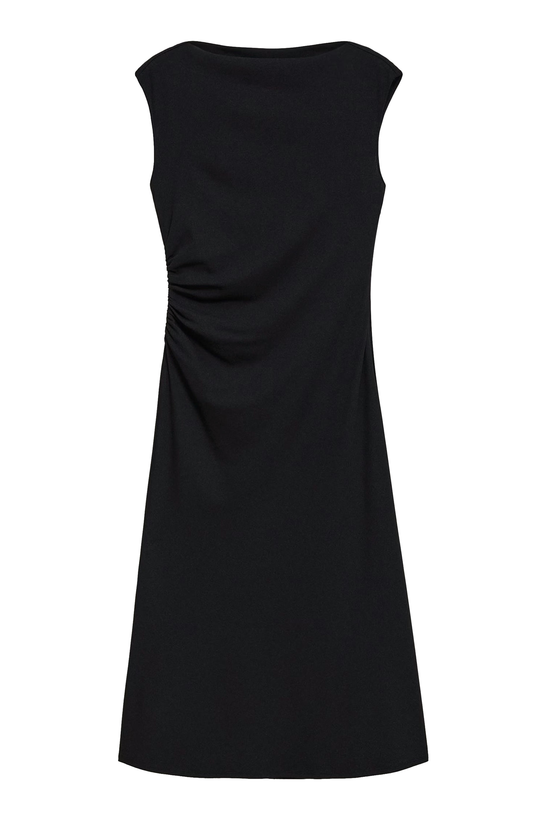 Draped Boatneck Dress in Crepe Jersey