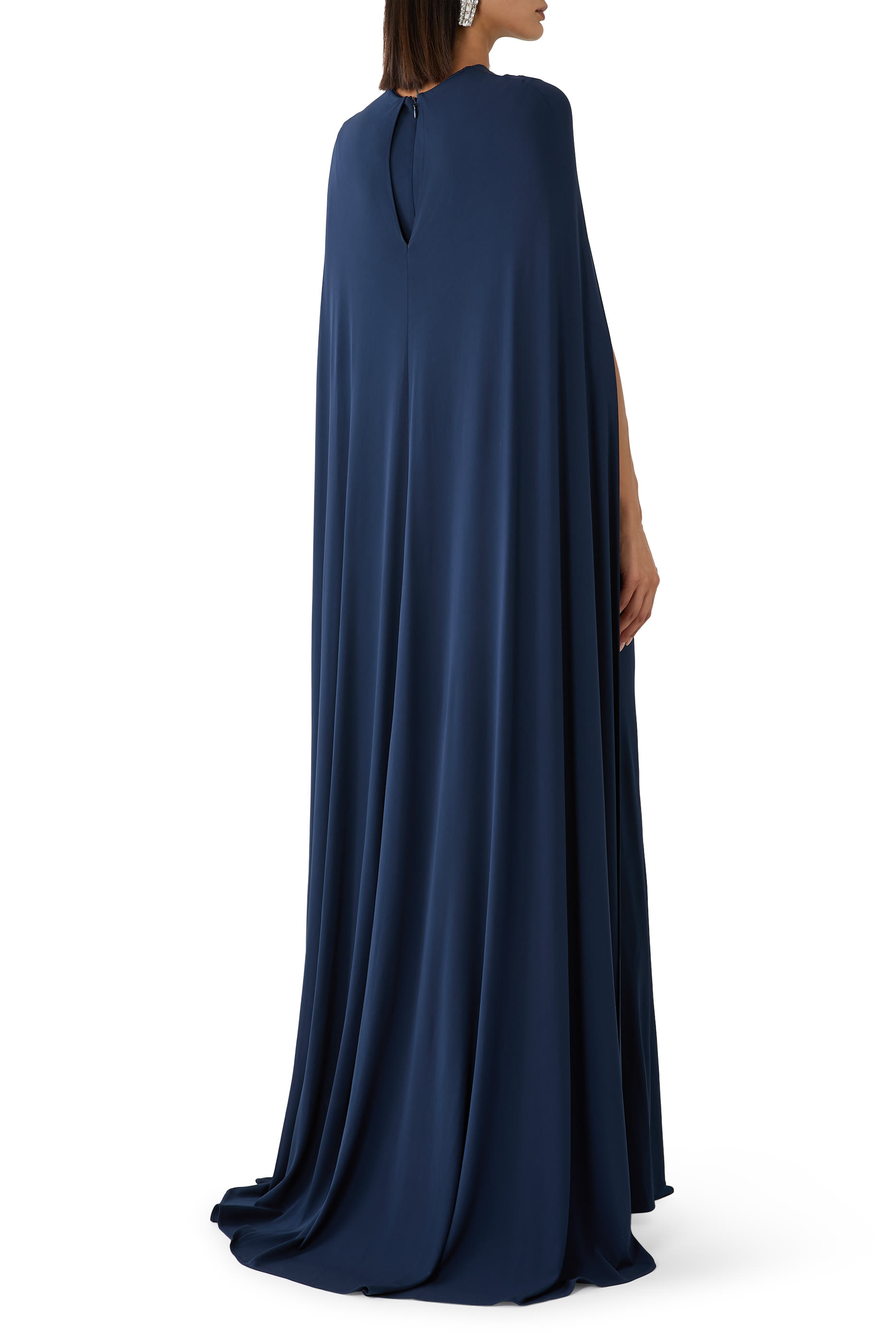 Demi Draped Jersey Cape Gown 
