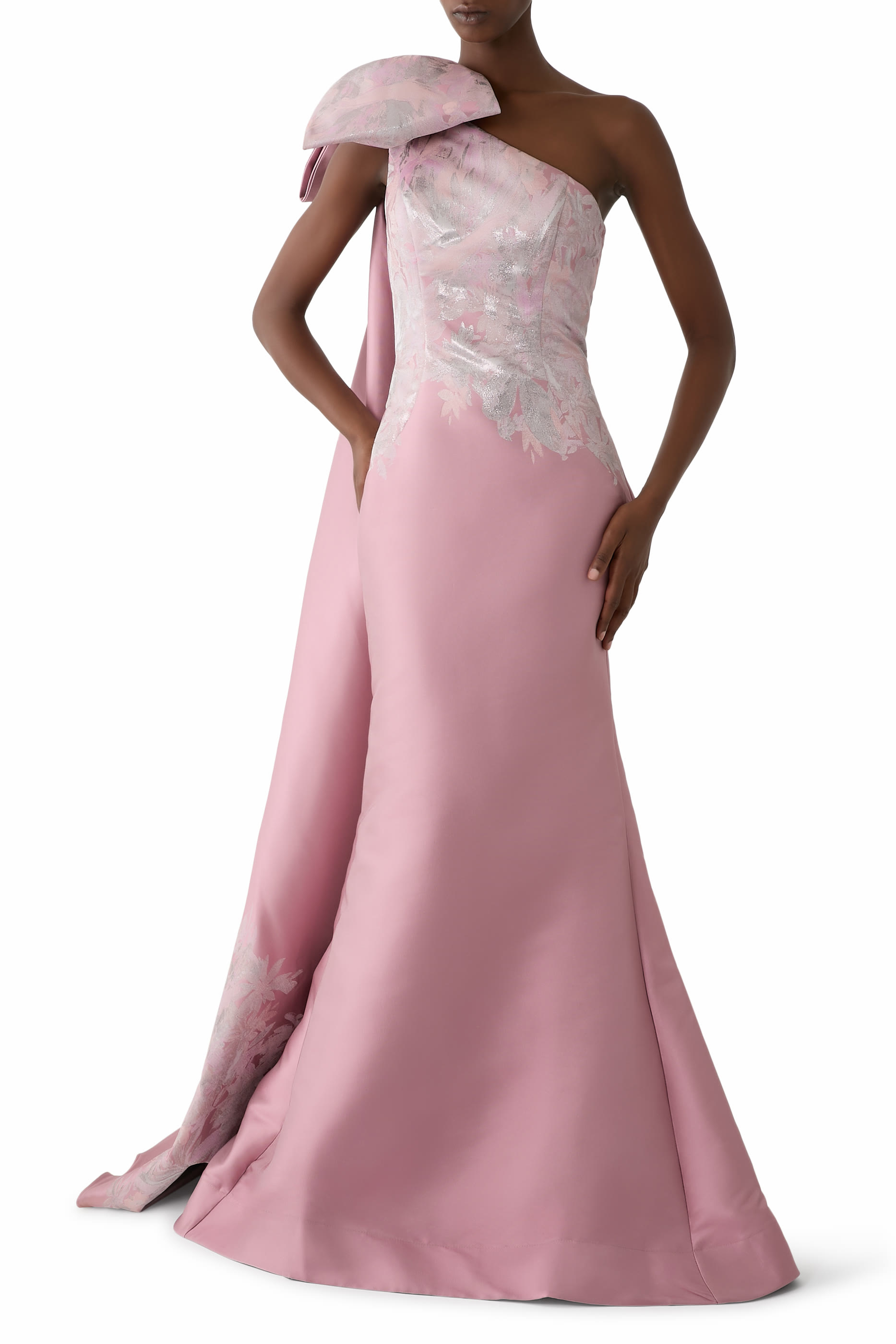 One Shoulder Bow Gown