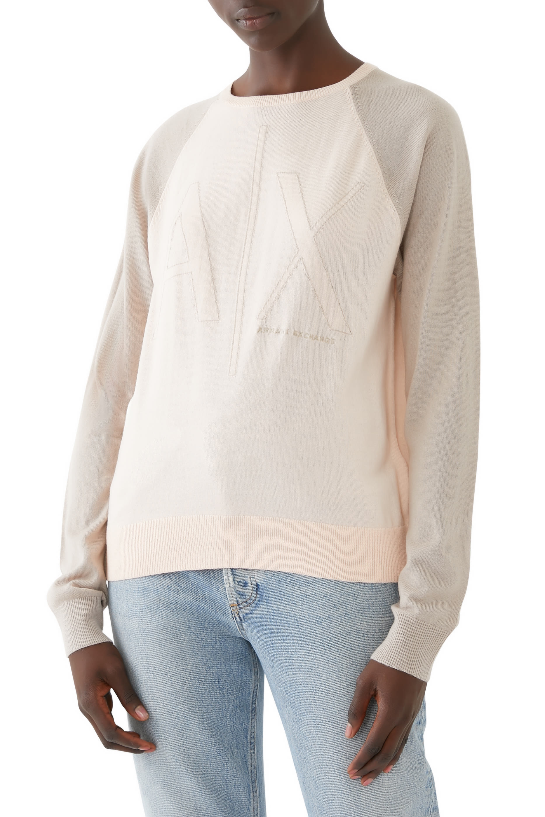 Two-Tone Knit Sweatshirt