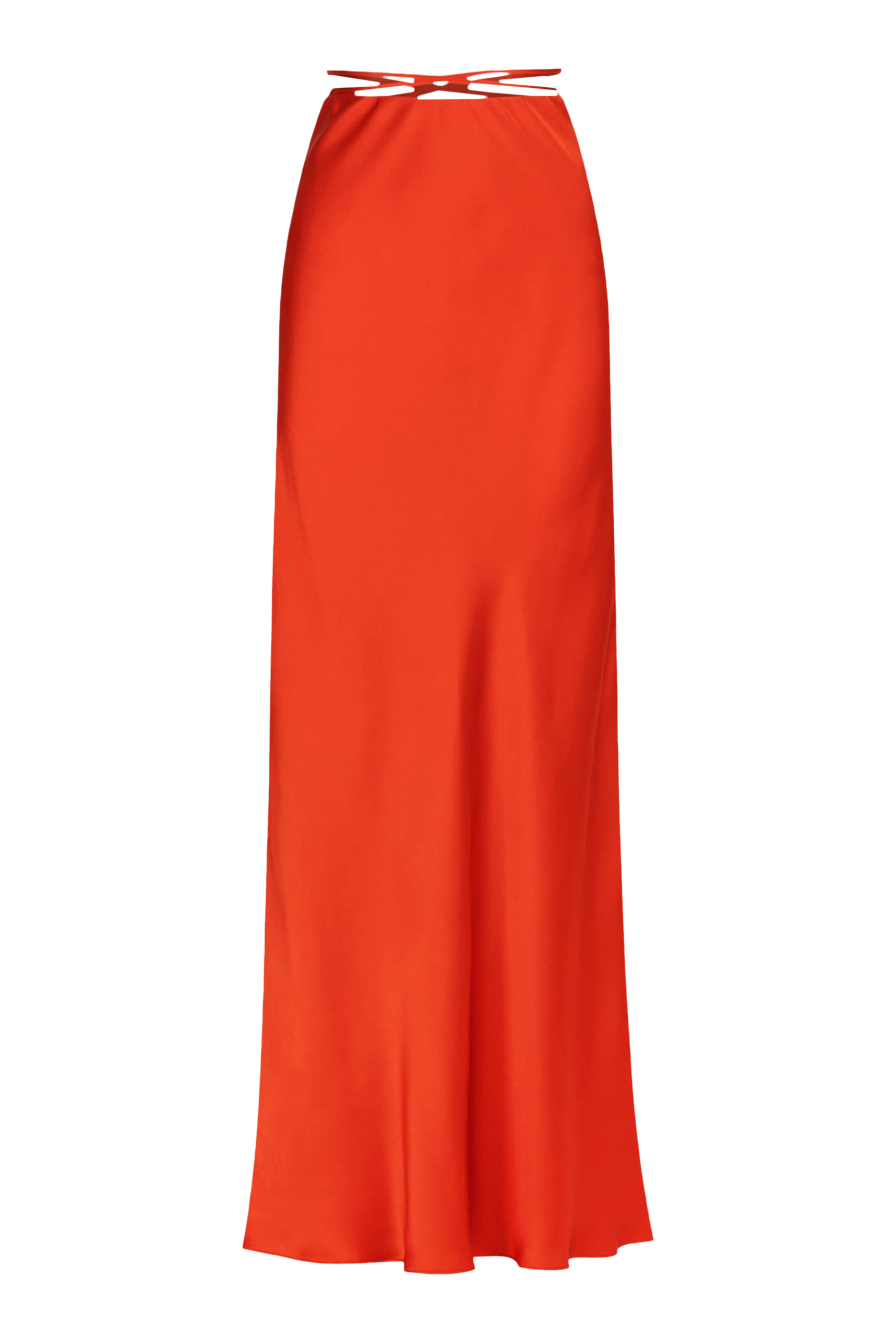 Milenna Silk Bias Tie Maxi Skirt