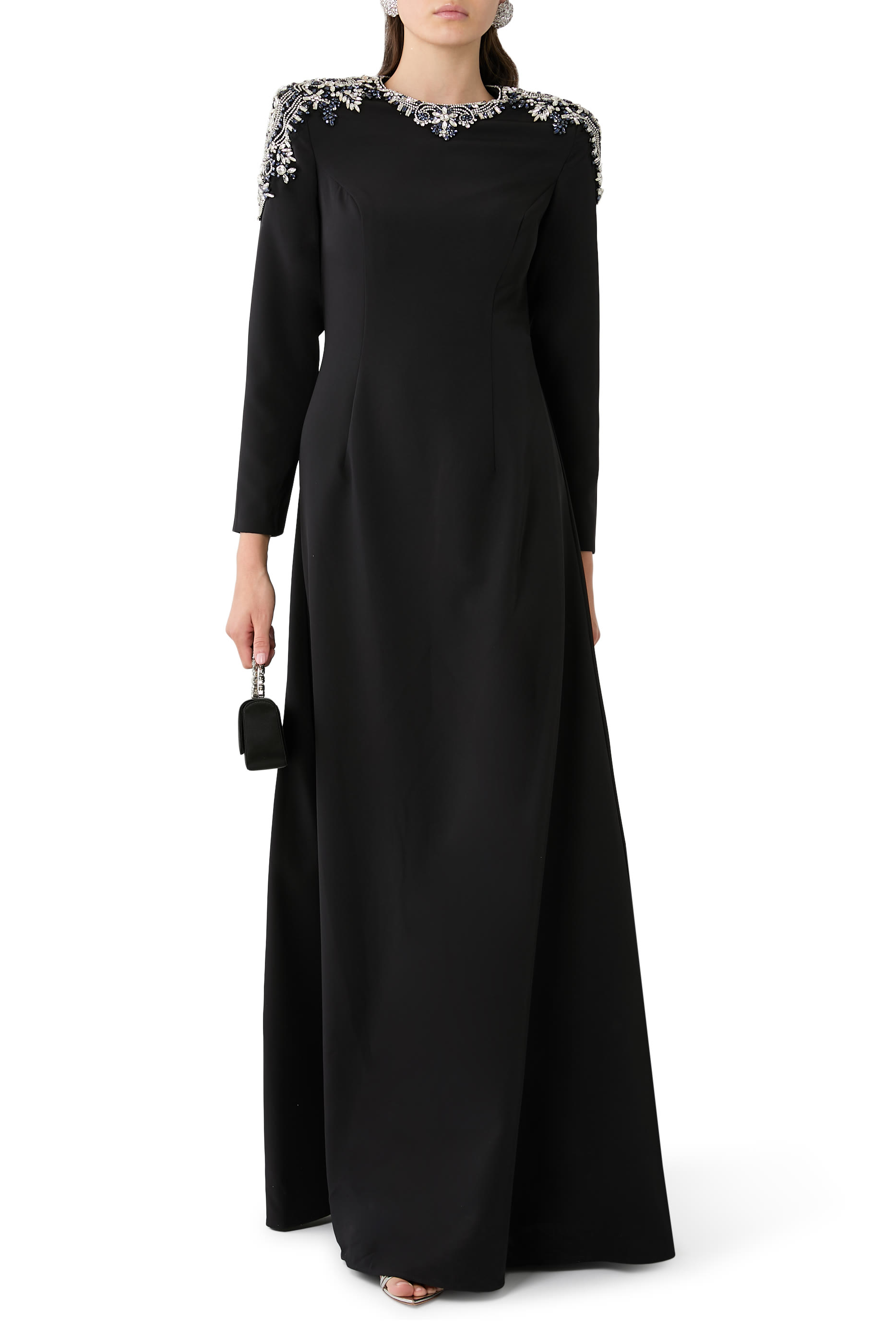 Crystal Shoulder A-Line Gown