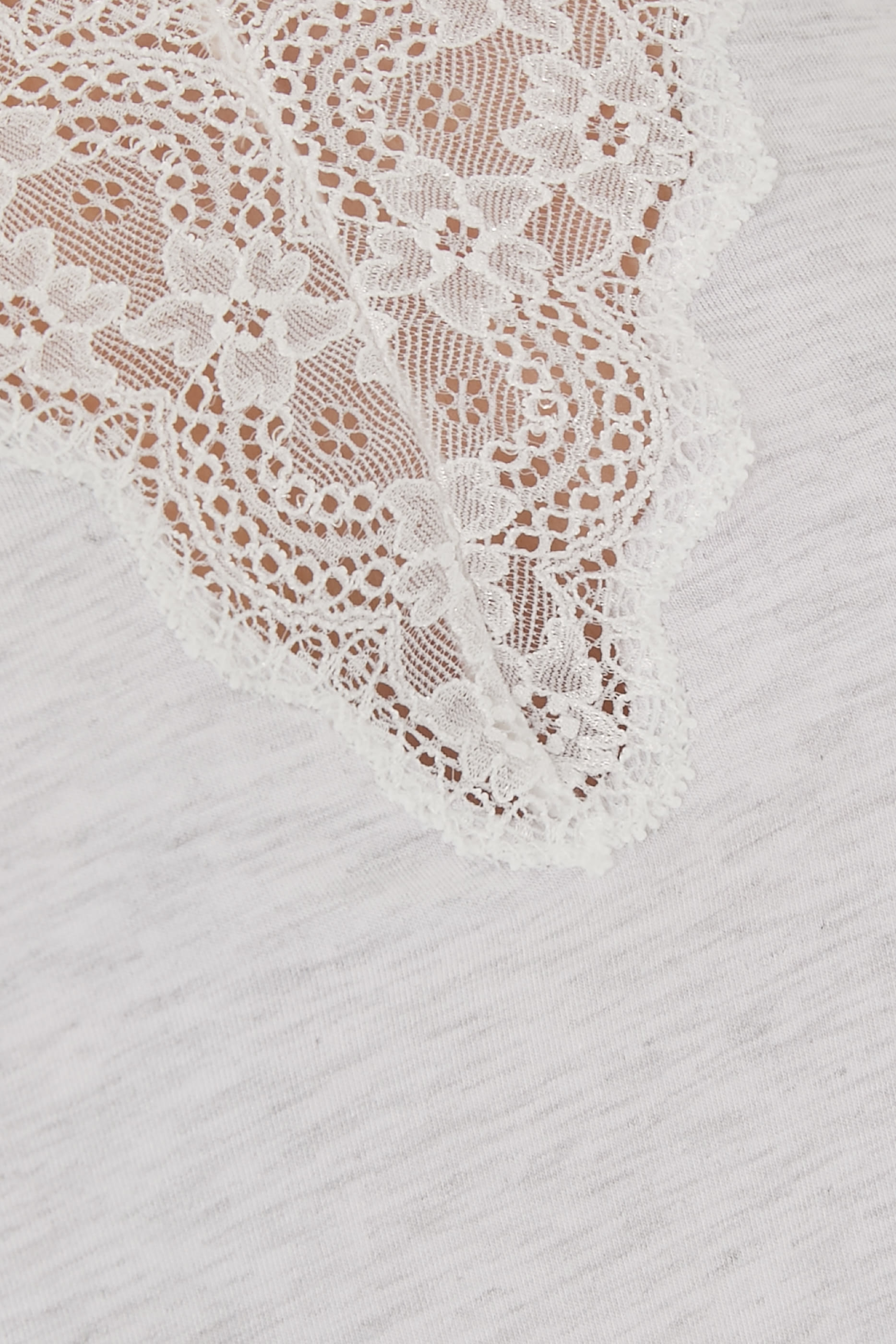 Deep V Lace Jersey Pajama Set