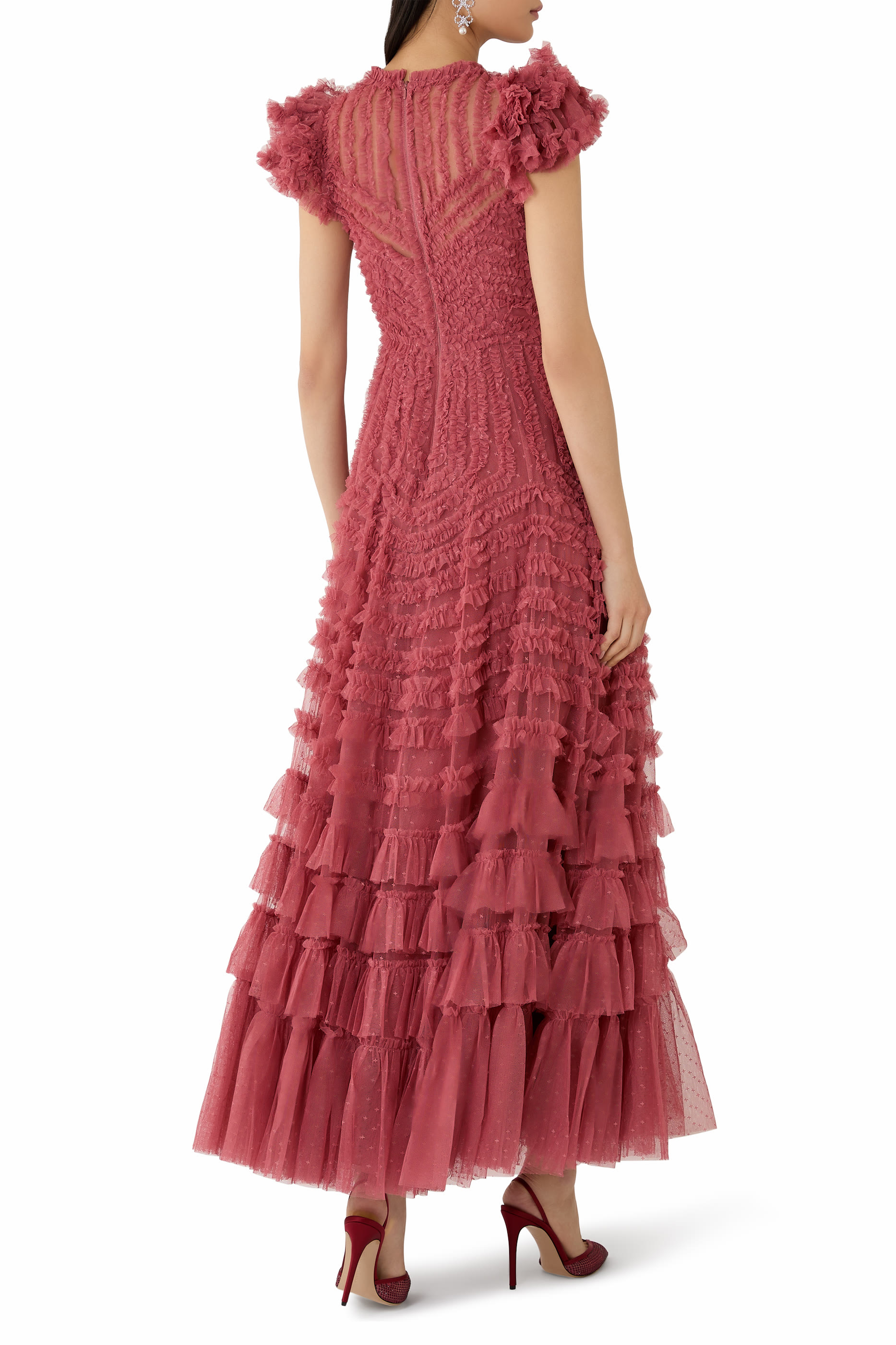  La Vie En Rose Round Neck Short Sleeve Gown