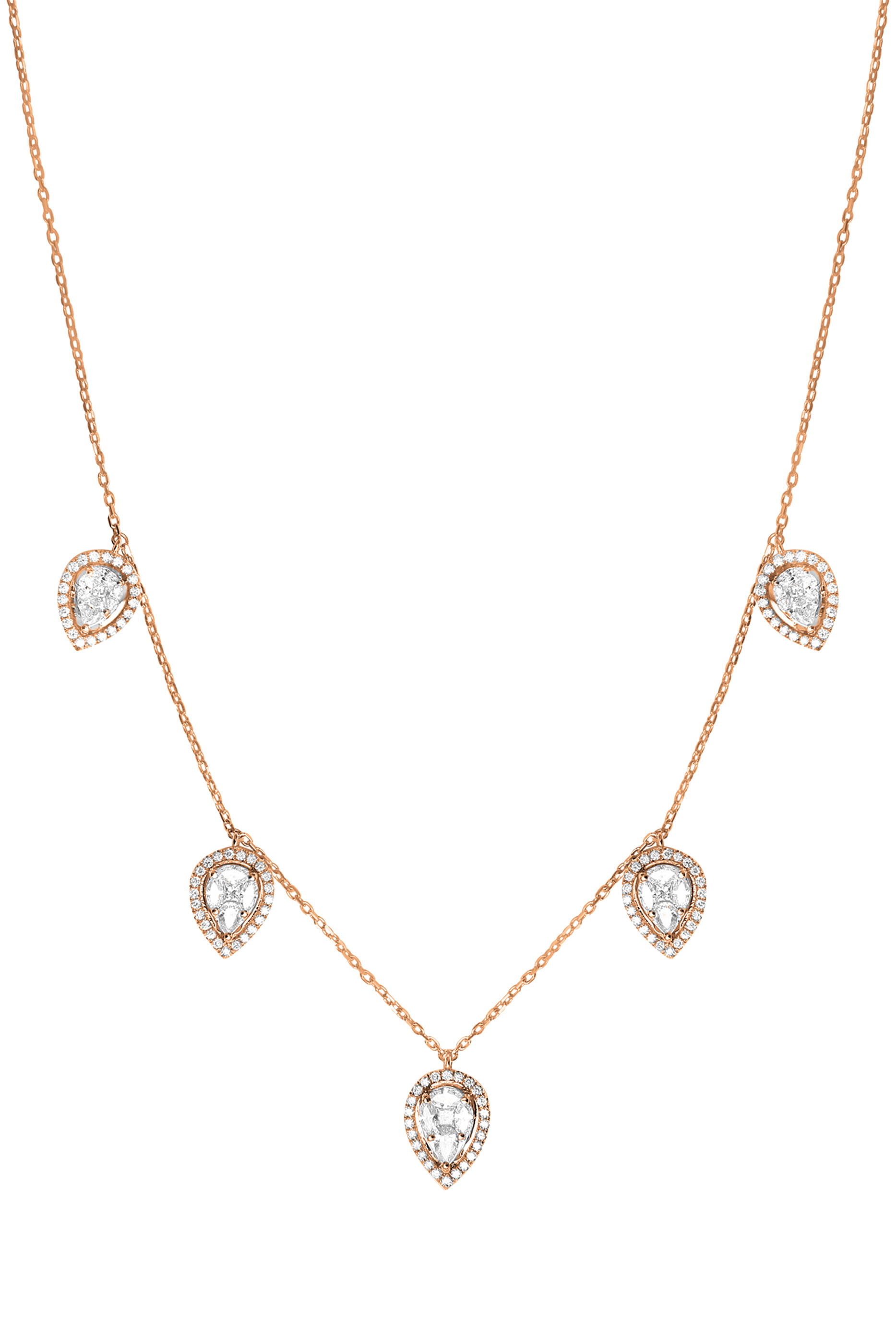 &Eacute;clat Choker 5 Pears, 18k Rose Gold & Diamonds