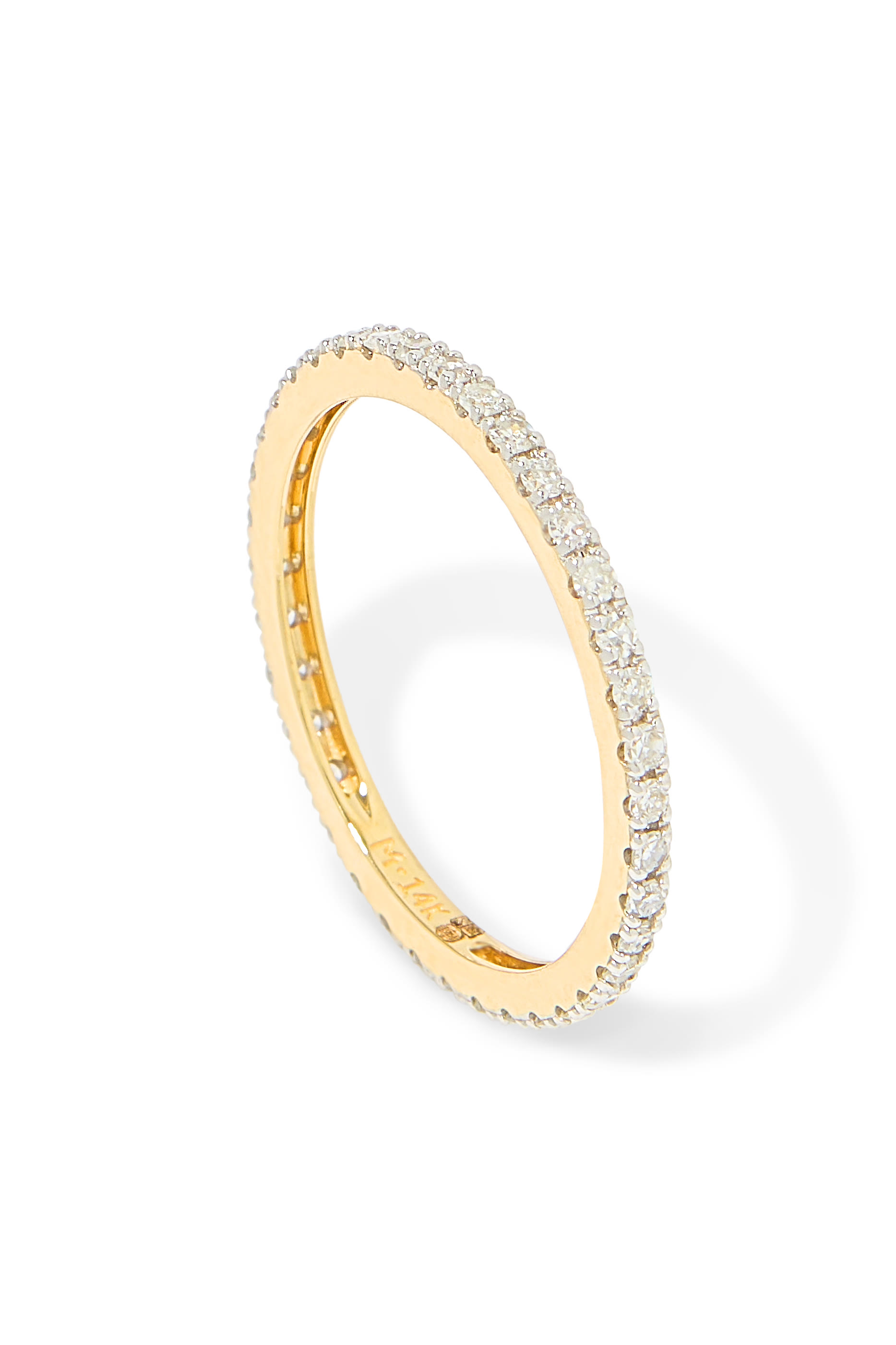 Fine Slim Eternity Ring,  14ct Recycled Solid Gold & Diamonds