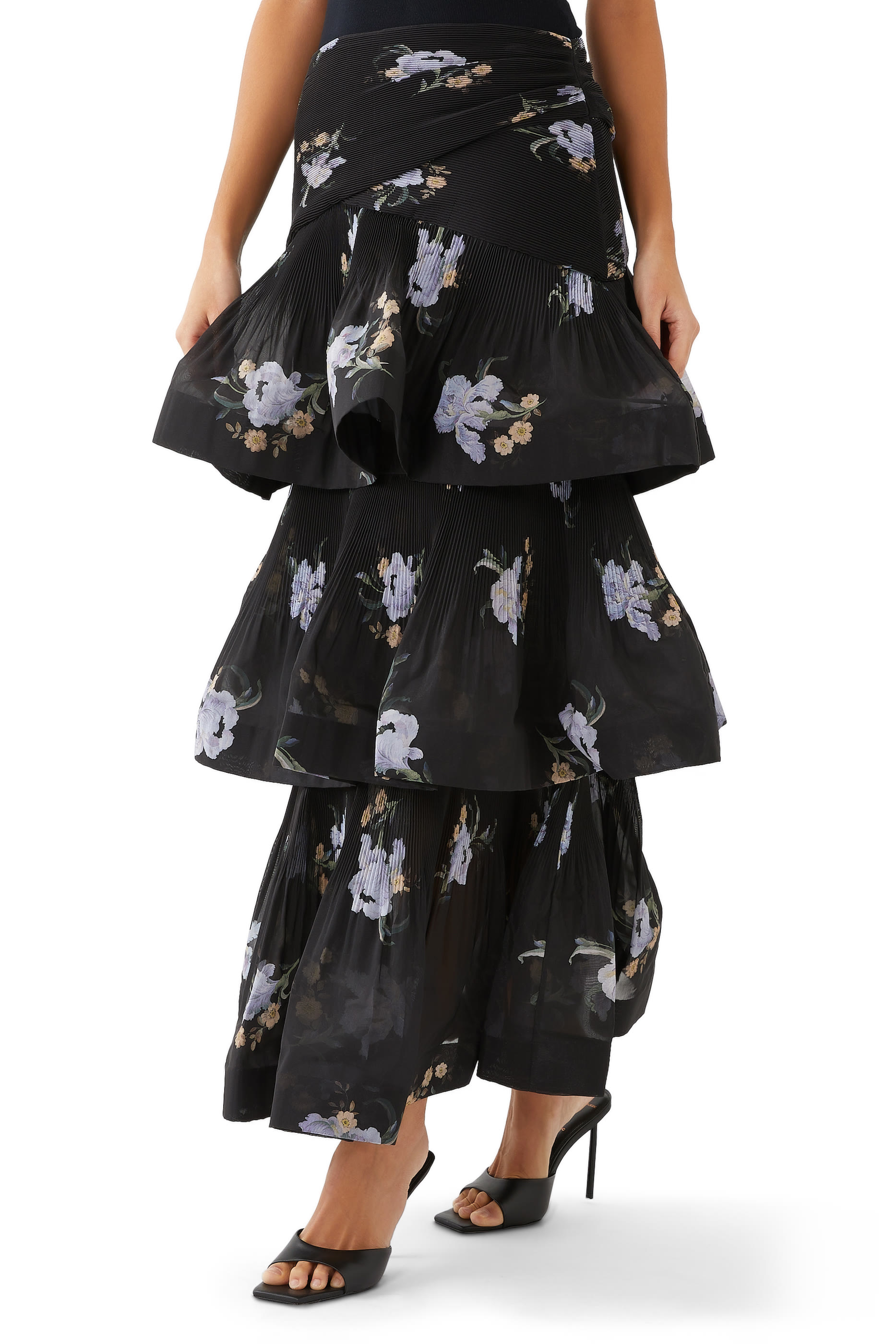 Pleated Tiered Skirt