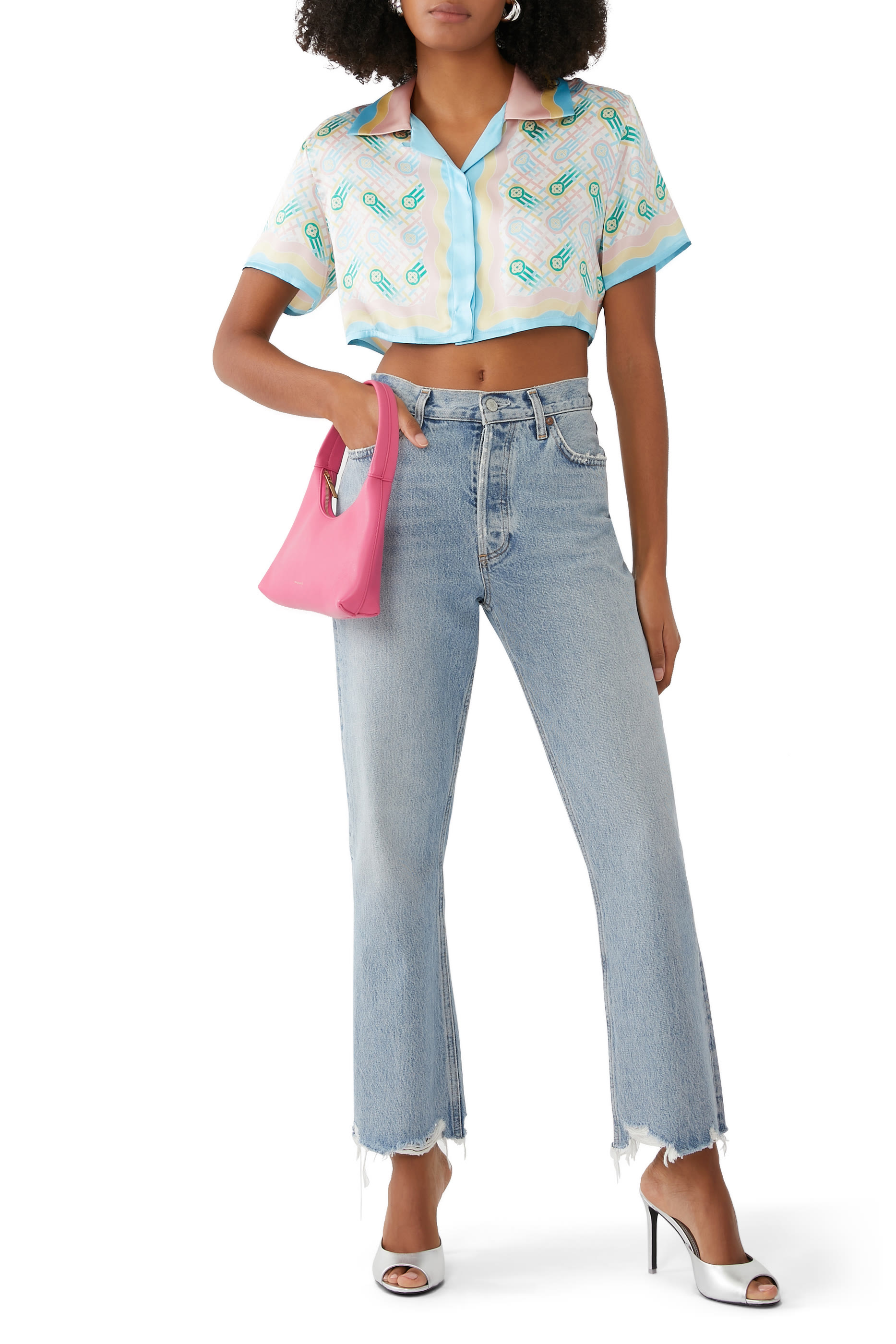 Ping Pong Cropped Silk Shirt